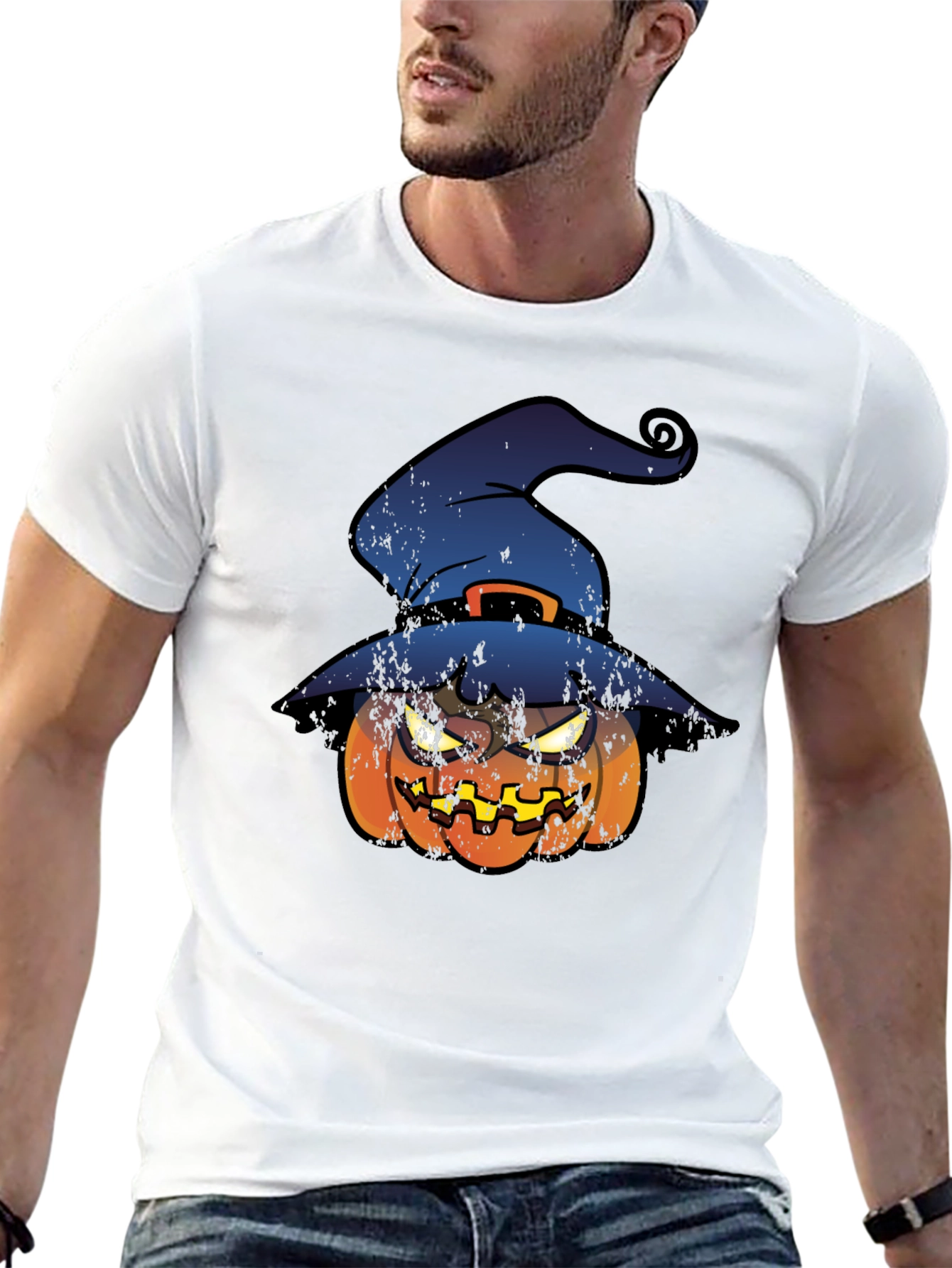 Halloween Pumpkin Witch Hat T-Shirt