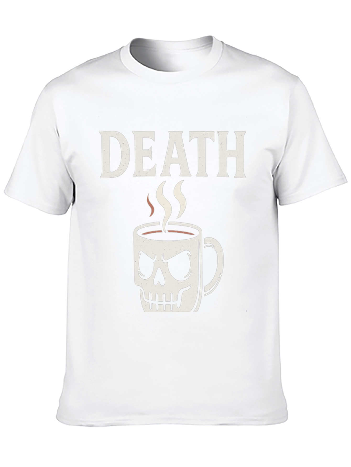 Death Before Coffee Skull Mug Graphic Tee