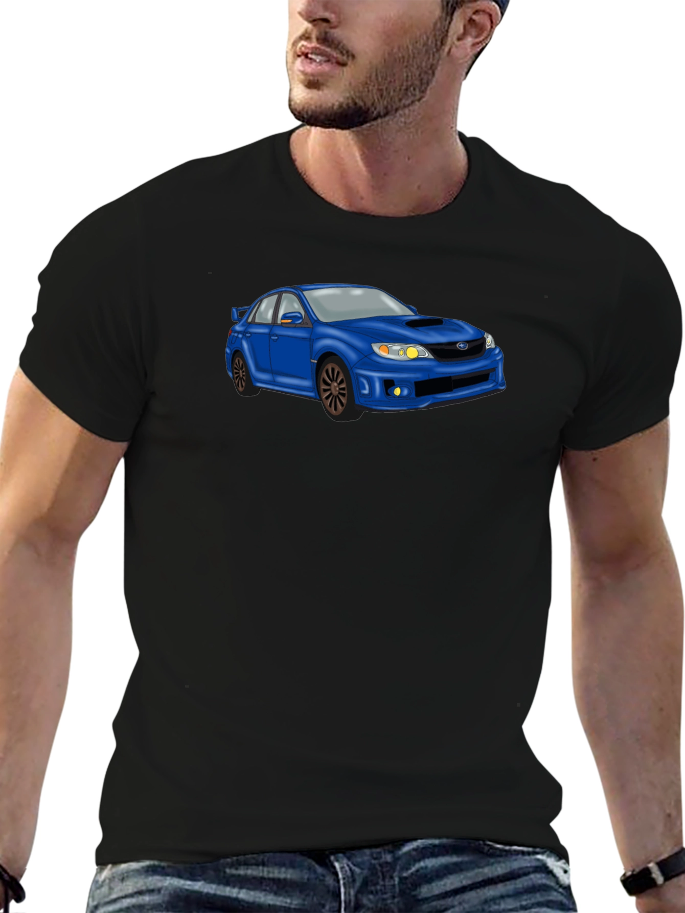Blue Car Graphic T-Shirt