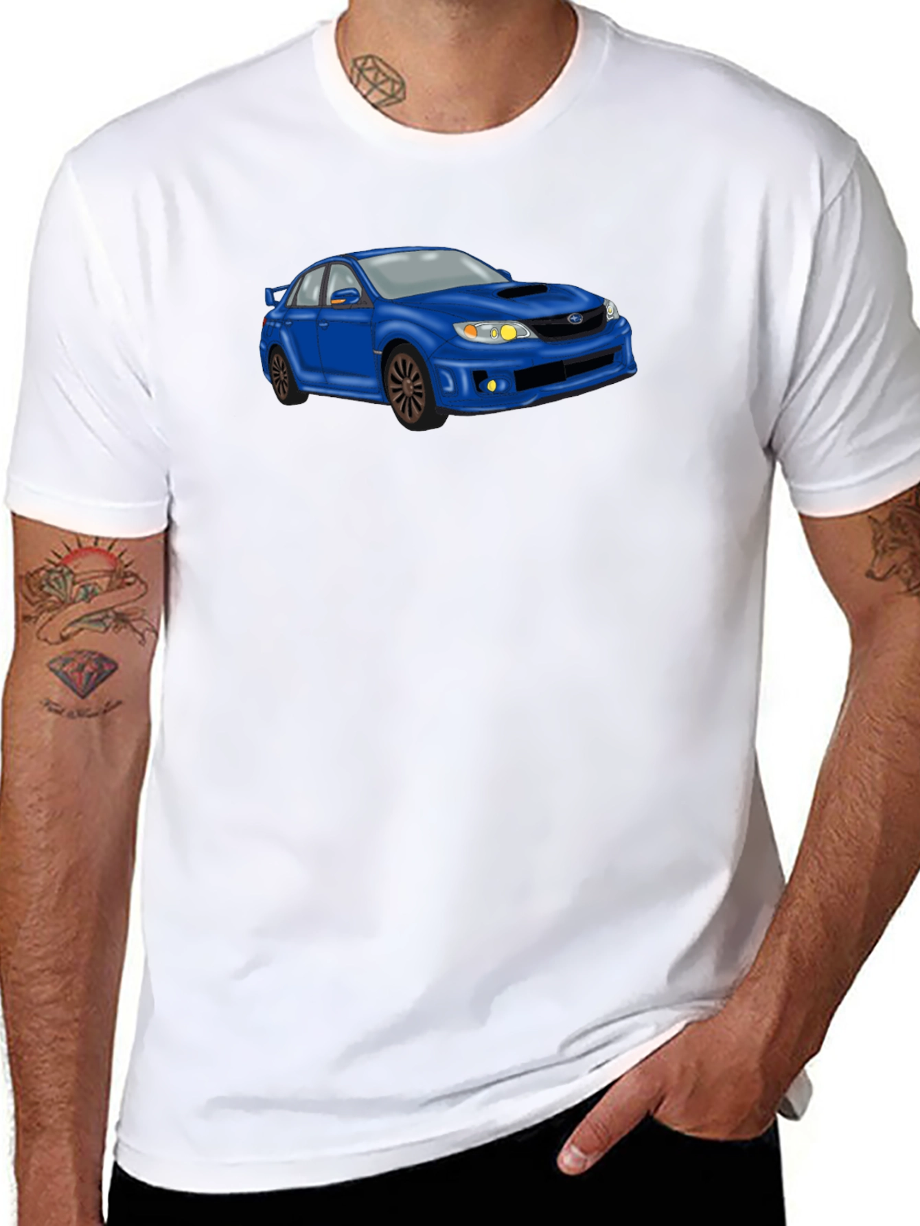 Blue Car Graphic T-Shirt