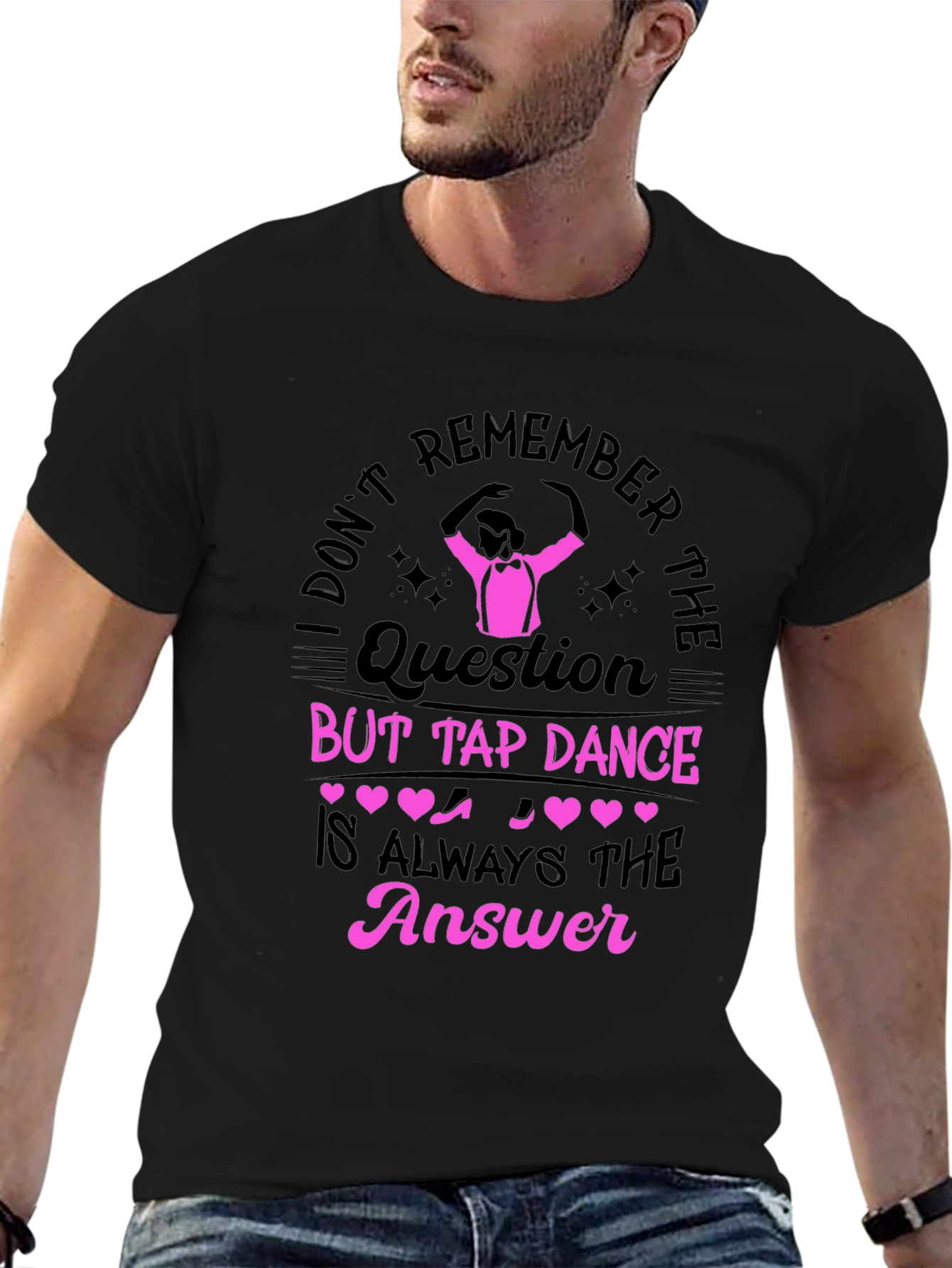 Tap Dance Answer Tee - Fun Black T-Shirt