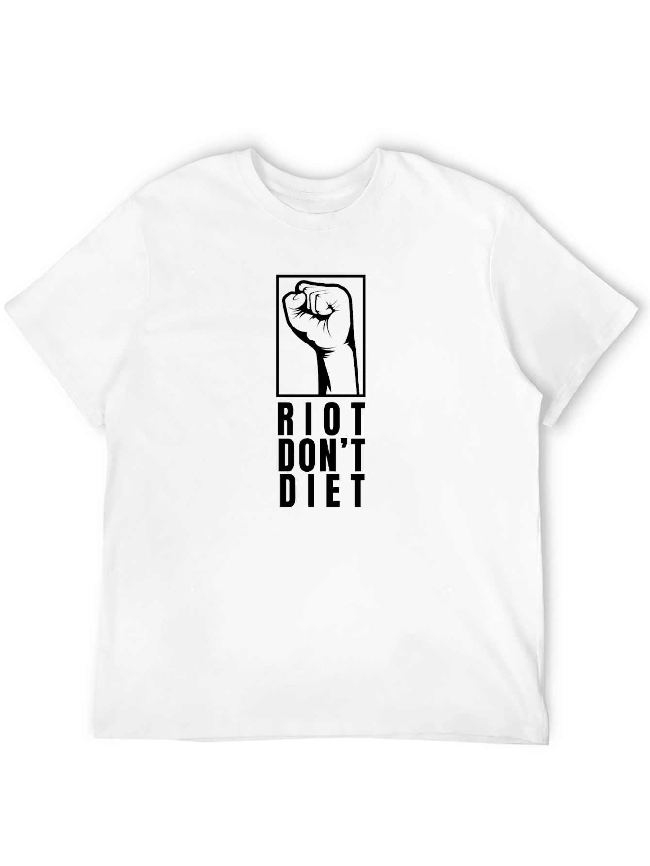 Riot Dont Diet Graphic Tee - Black Cotton T-Shirt