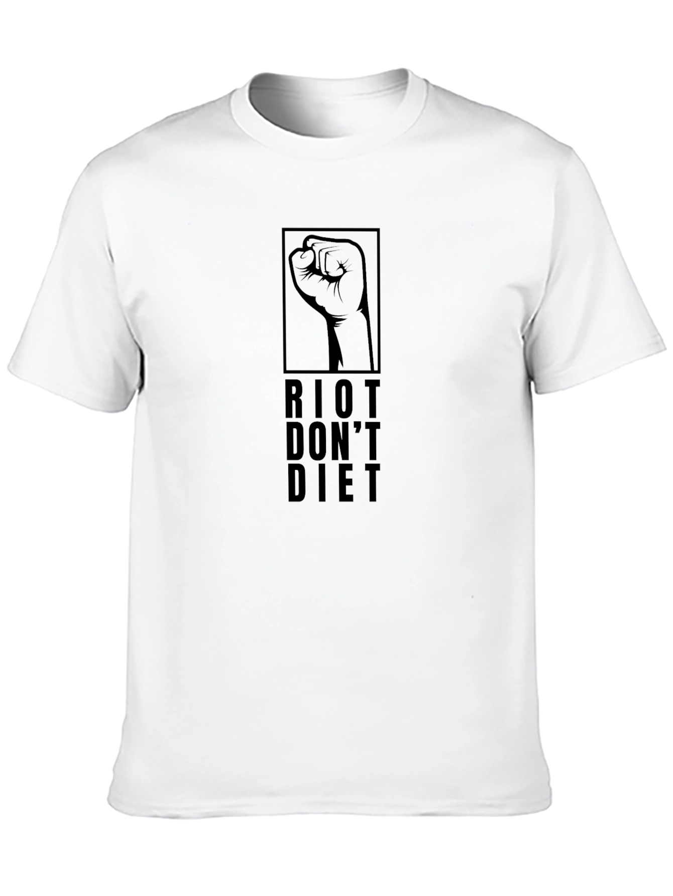 Riot Dont Diet Graphic Tee - Black Cotton T-Shirt