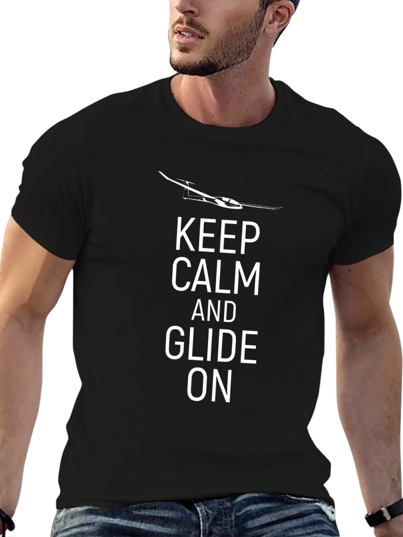 Keep Calm and Glide On - Black Graphic Tee