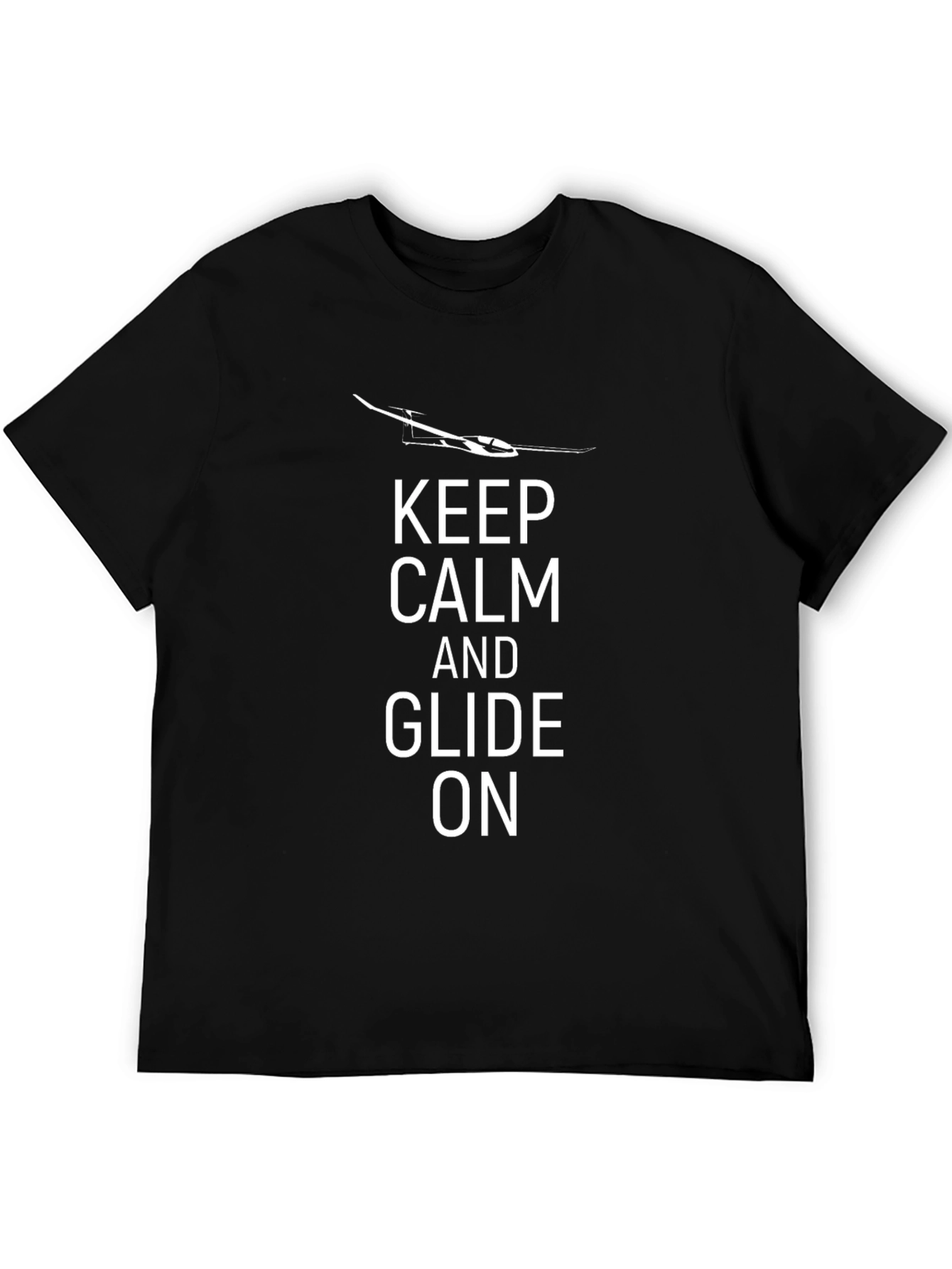 Keep Calm and Glide On - Black Graphic Tee