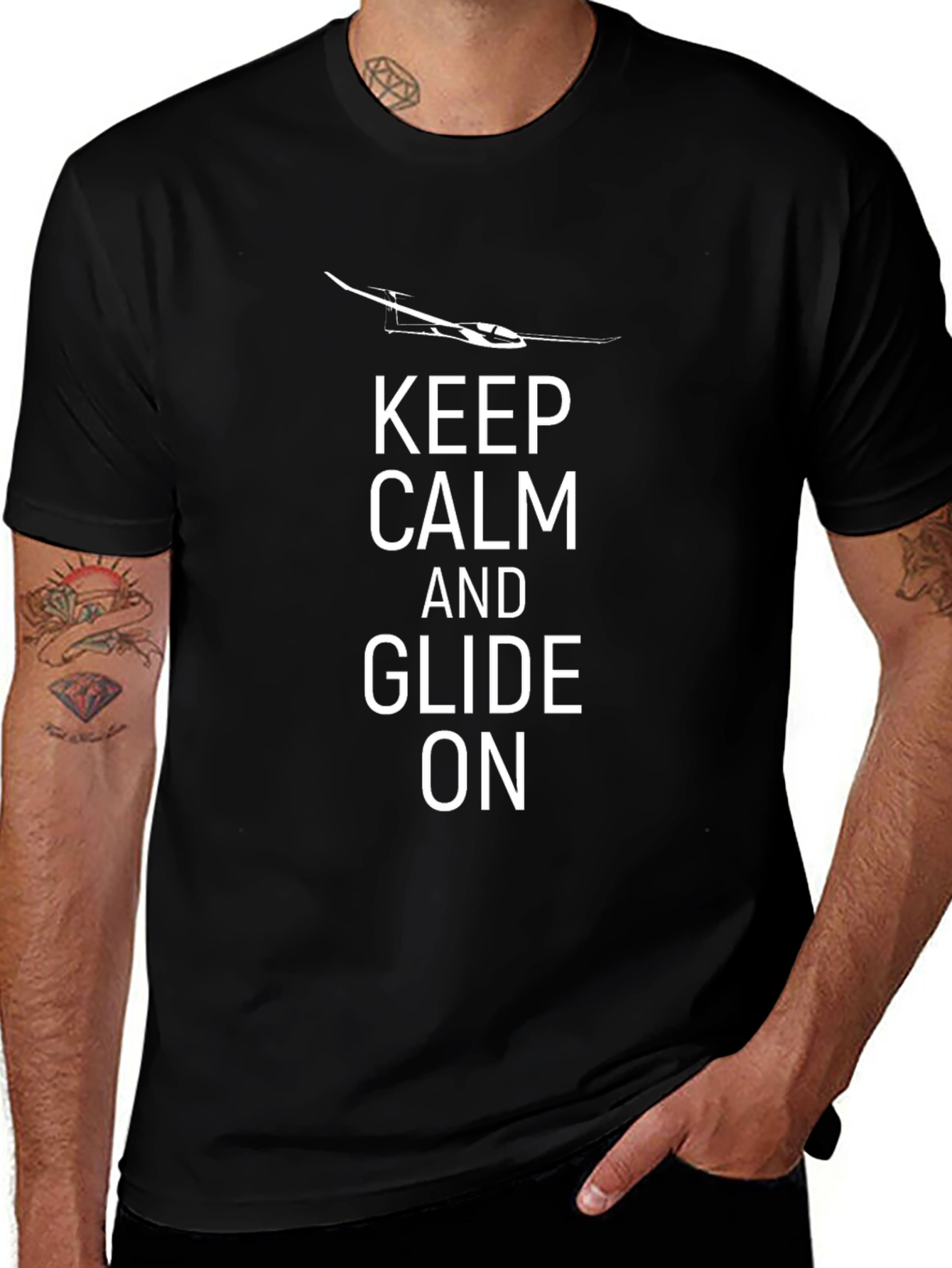 Keep Calm and Glide On - Black Graphic Tee