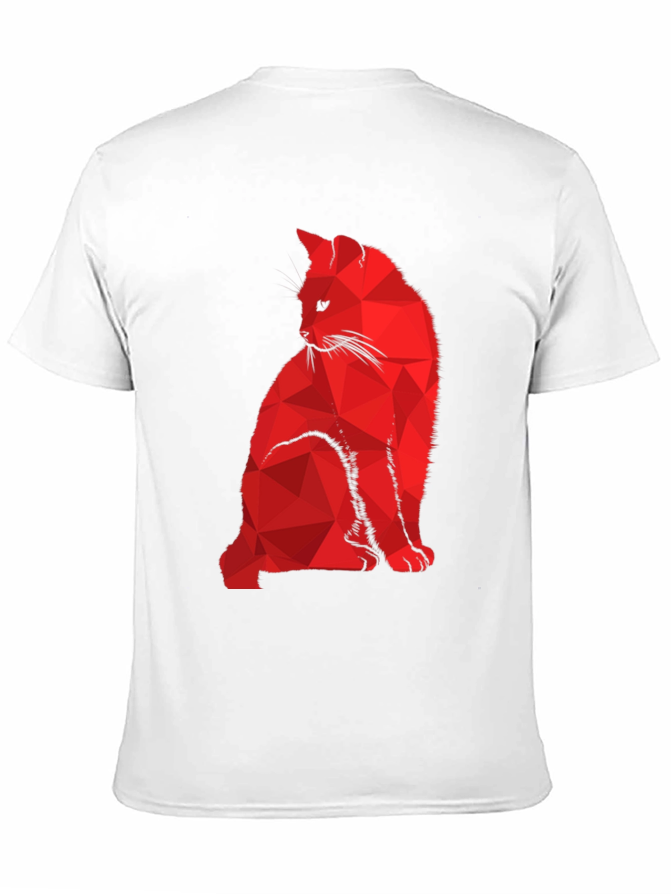 Geometric Cat T-Shirt - Modern Abstract Feline Design