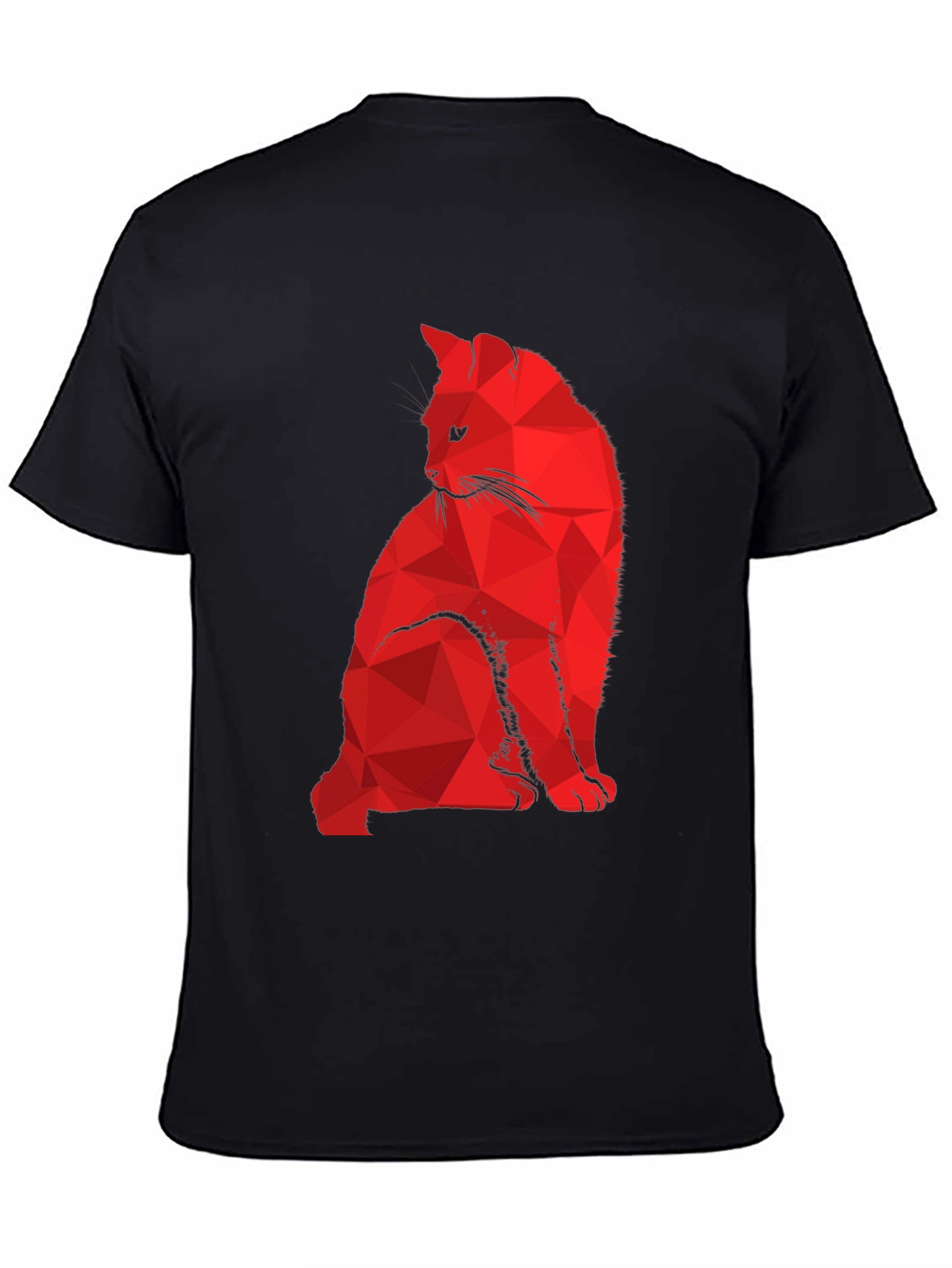 Geometric Cat T-Shirt - Modern Abstract Feline Design