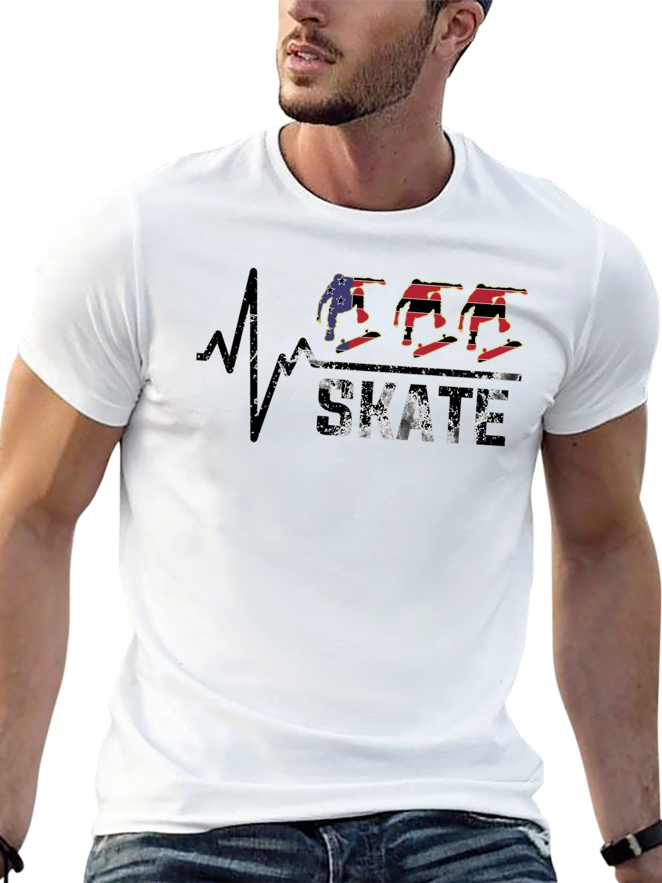 Skateboarding Heartbeat Graphic Tee