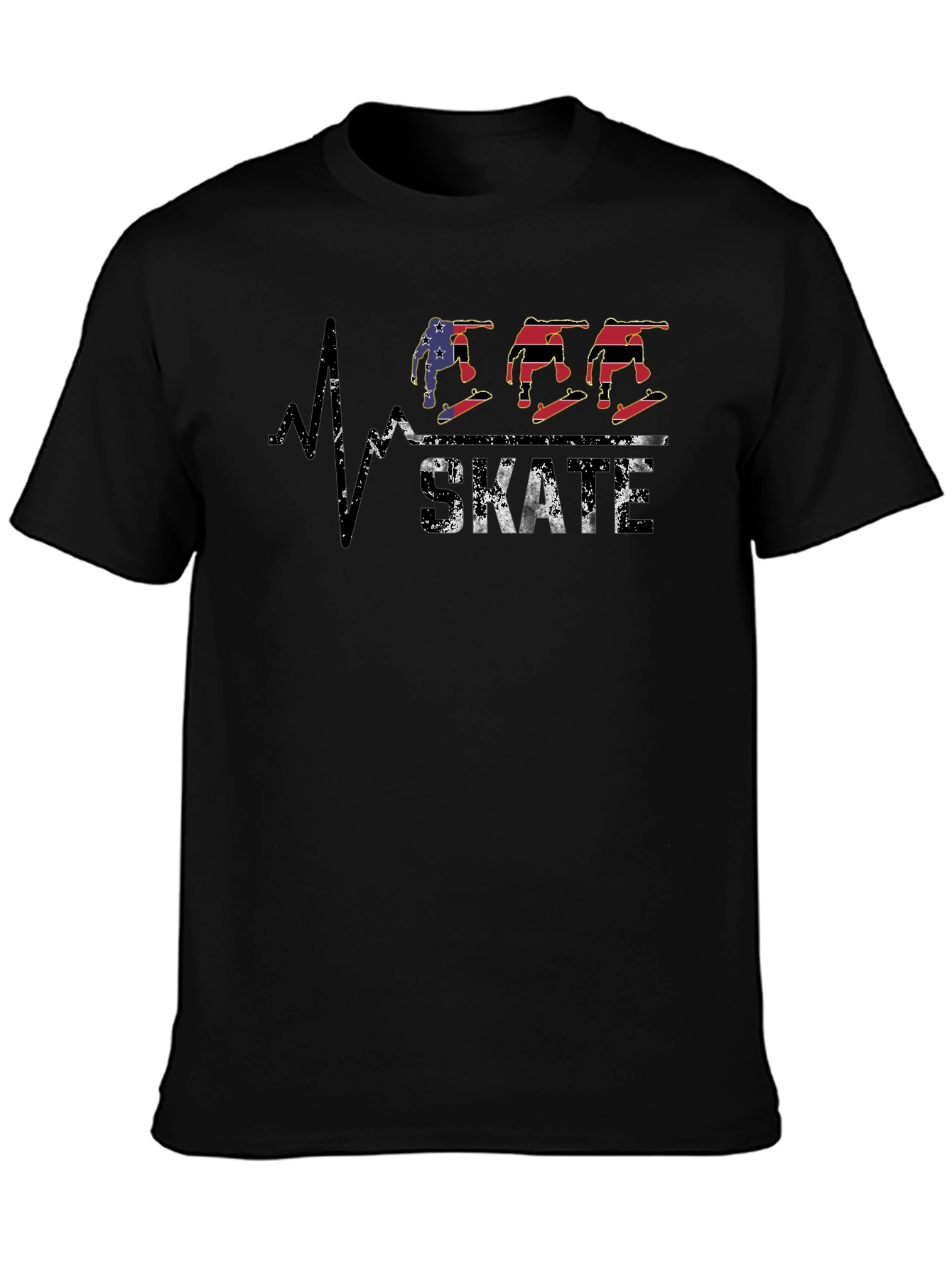 Skateboarding Heartbeat Graphic Tee