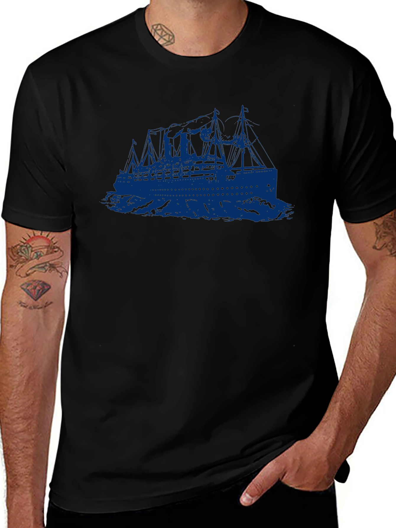 Titanic Graphic T-Shirt - Retro Ocean Liner Tee