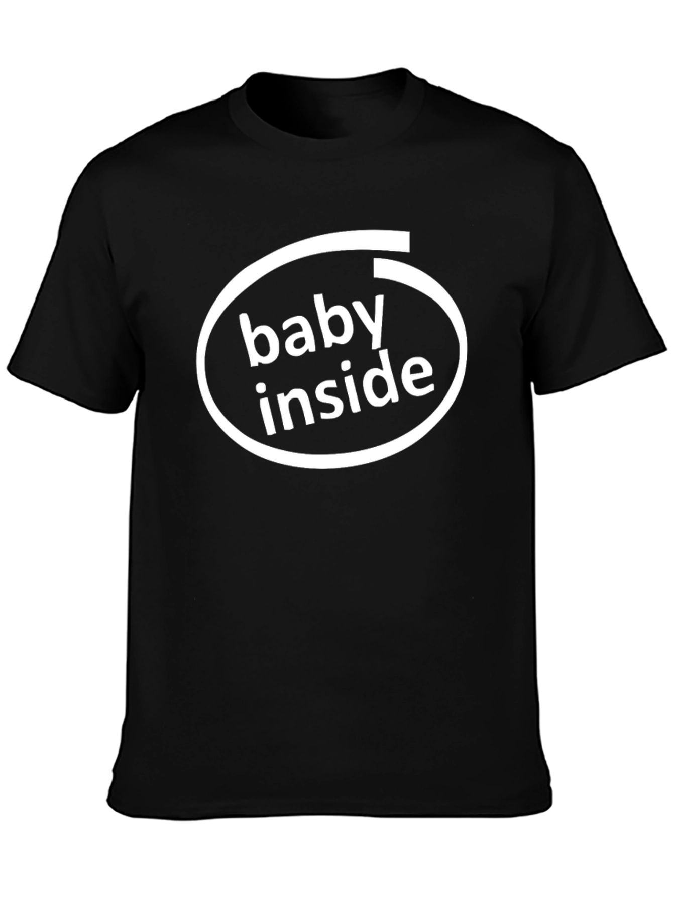Funny Baby Inside Graphic Tee - Black Cotton Blend