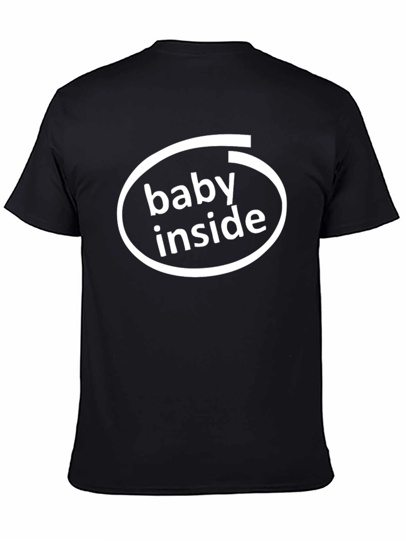 Funny Baby Inside Graphic Tee - Black Cotton Blend