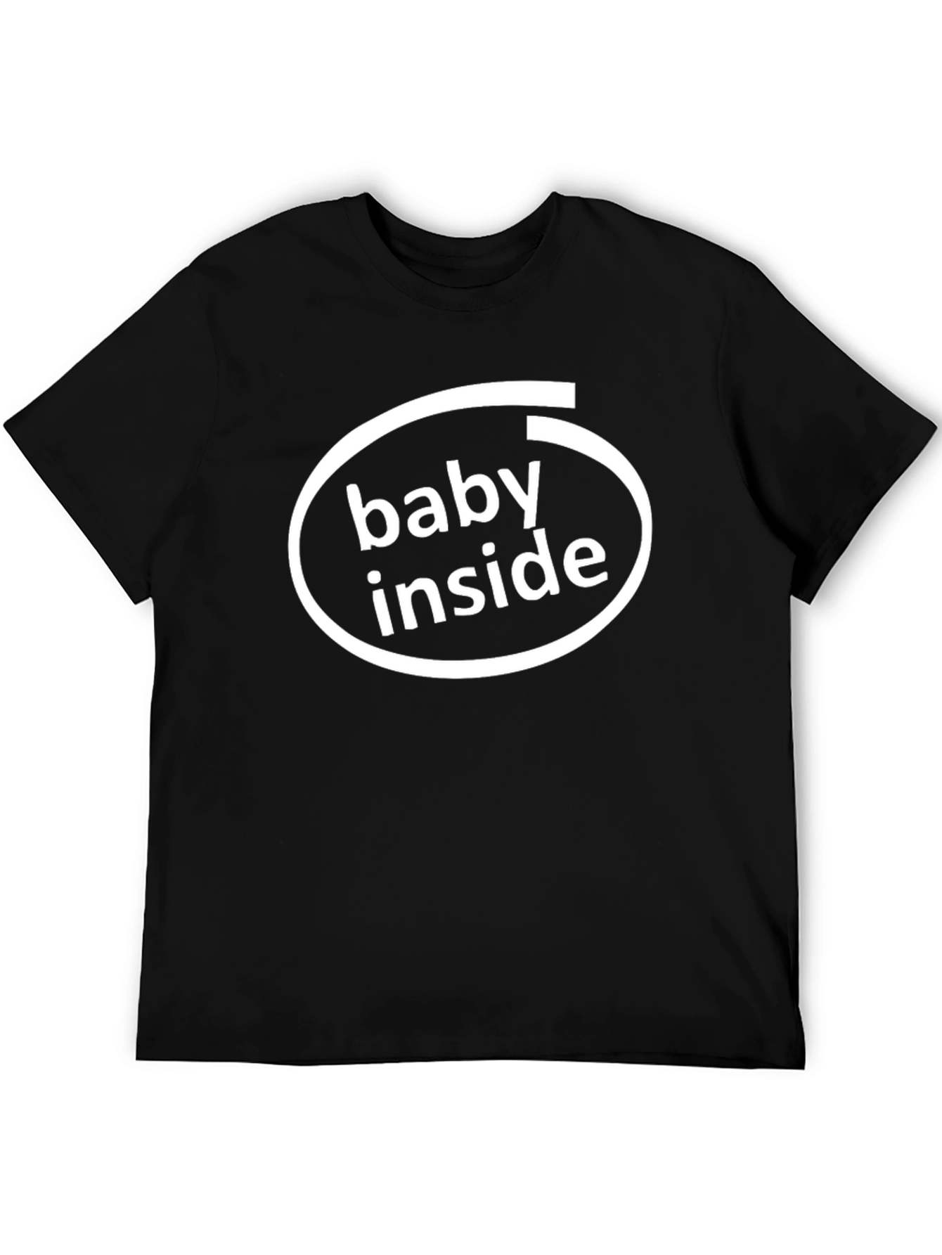 Funny Baby Inside Graphic Tee - Black Cotton Blend