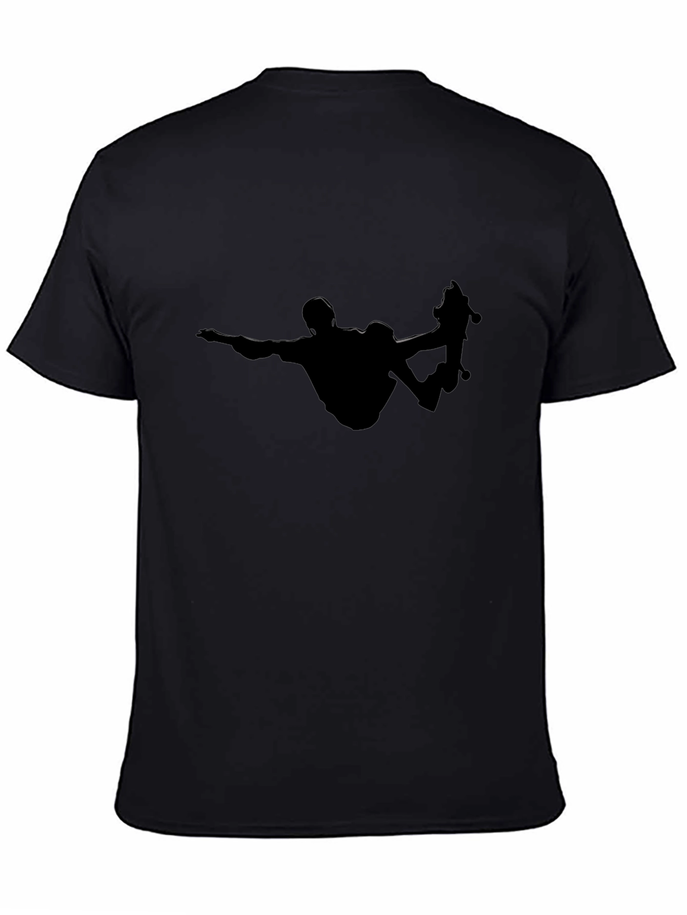 Skateboarder Silhouette Tee - Black Graphic T-Shirt