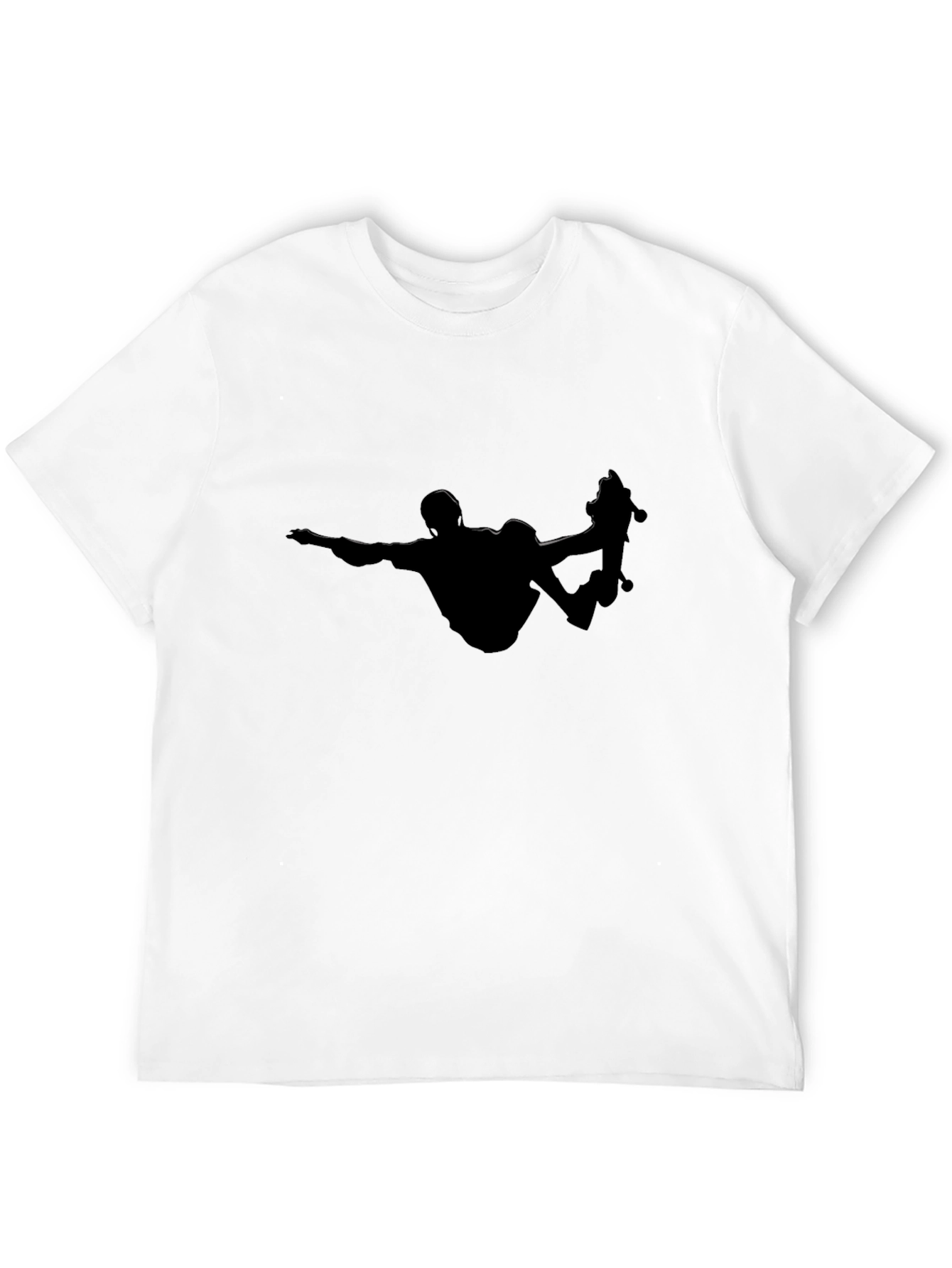 Skateboarder Silhouette Tee - Black Graphic T-Shirt