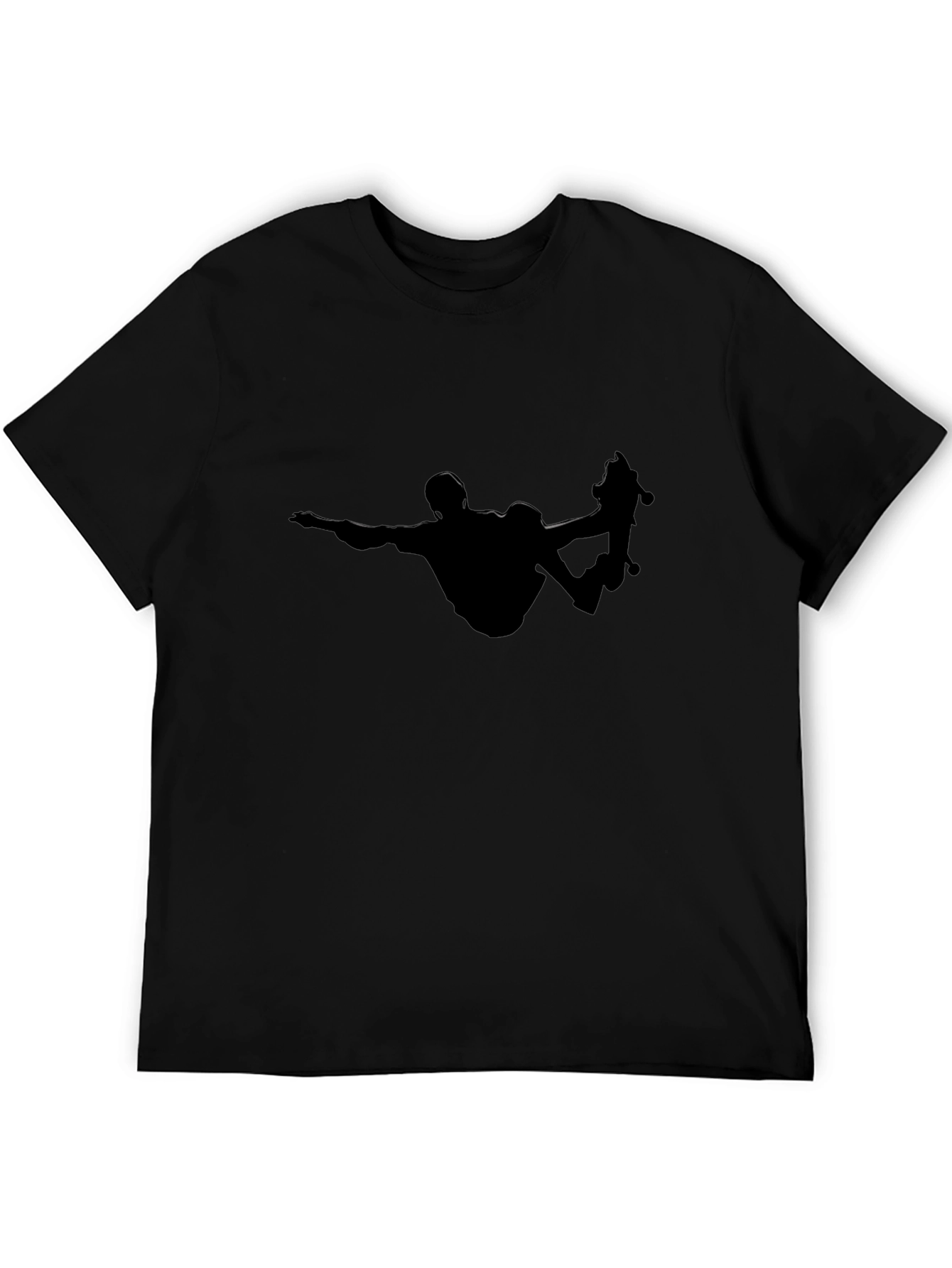 Skateboarder Silhouette Tee - Black Graphic T-Shirt