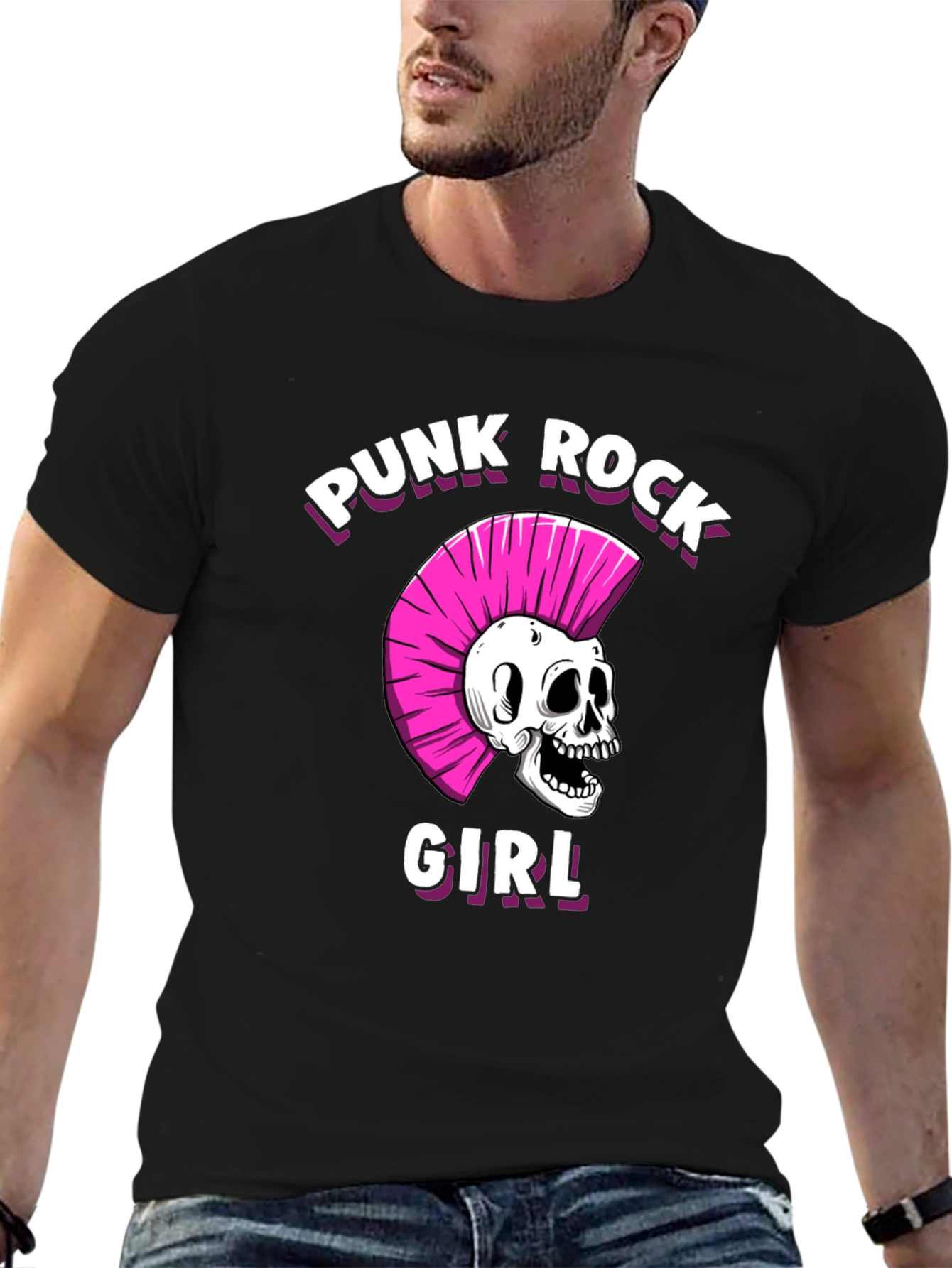Punk Rock Girl T-Shirt - Skull Graphic Tee