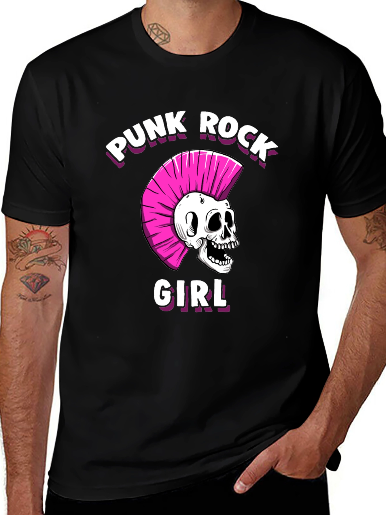 Punk Rock Girl T-Shirt - Skull Graphic Tee