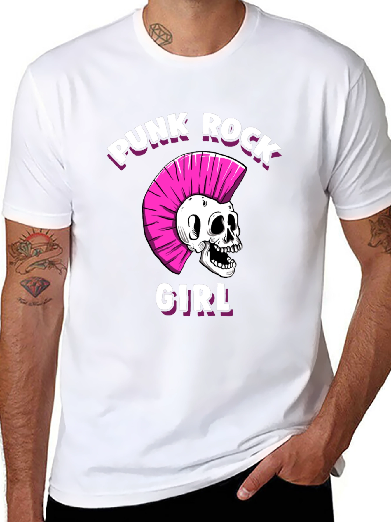 Punk Rock Girl T-Shirt - Skull Graphic Tee