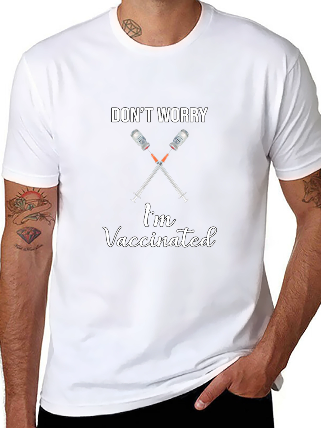 Dont Worry Im Vaccinated Black T-Shirt