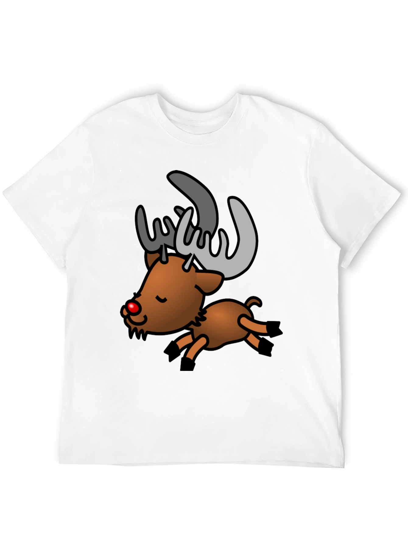 Festive Reindeer Graphic Tee - Black