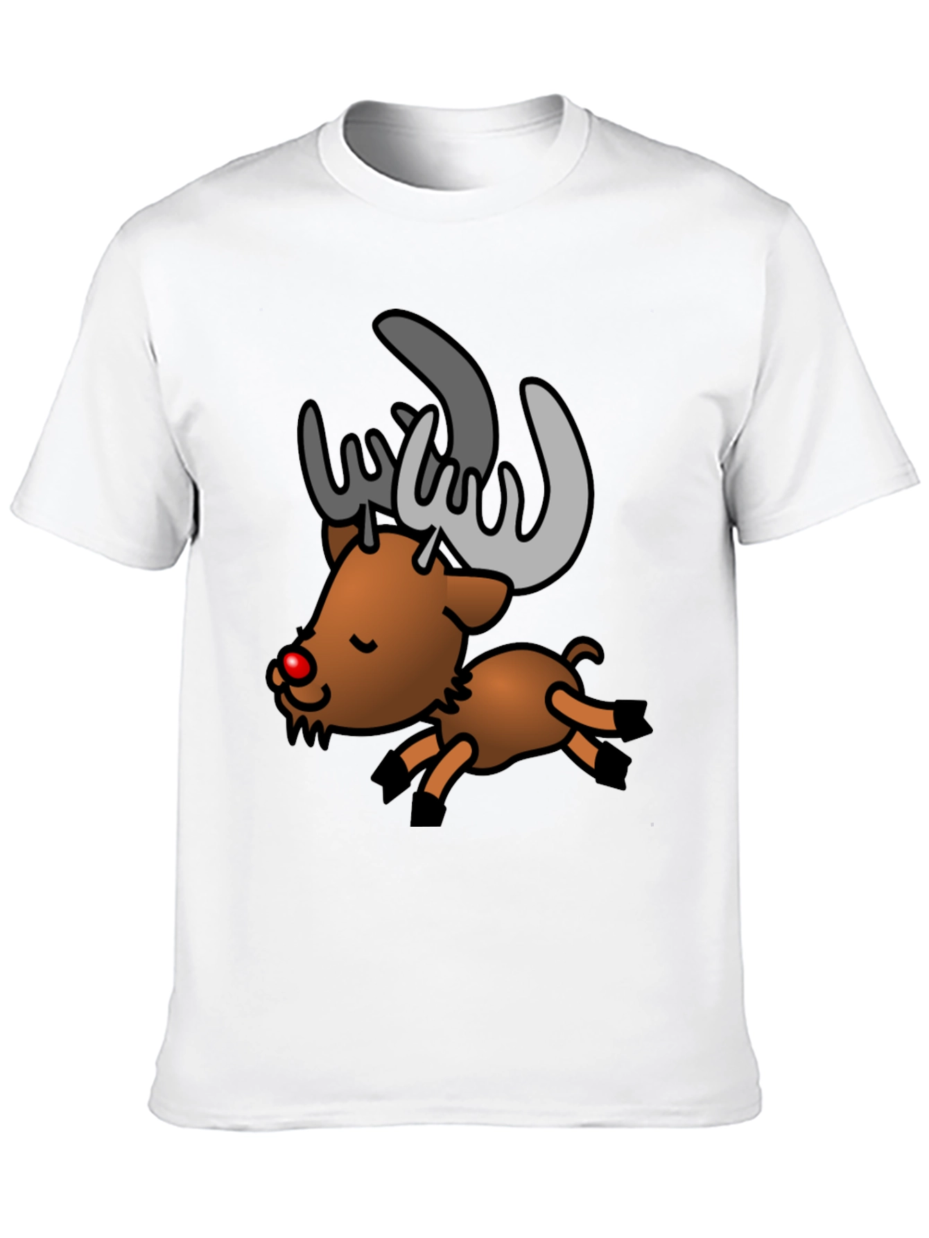 Festive Reindeer Graphic Tee - Black