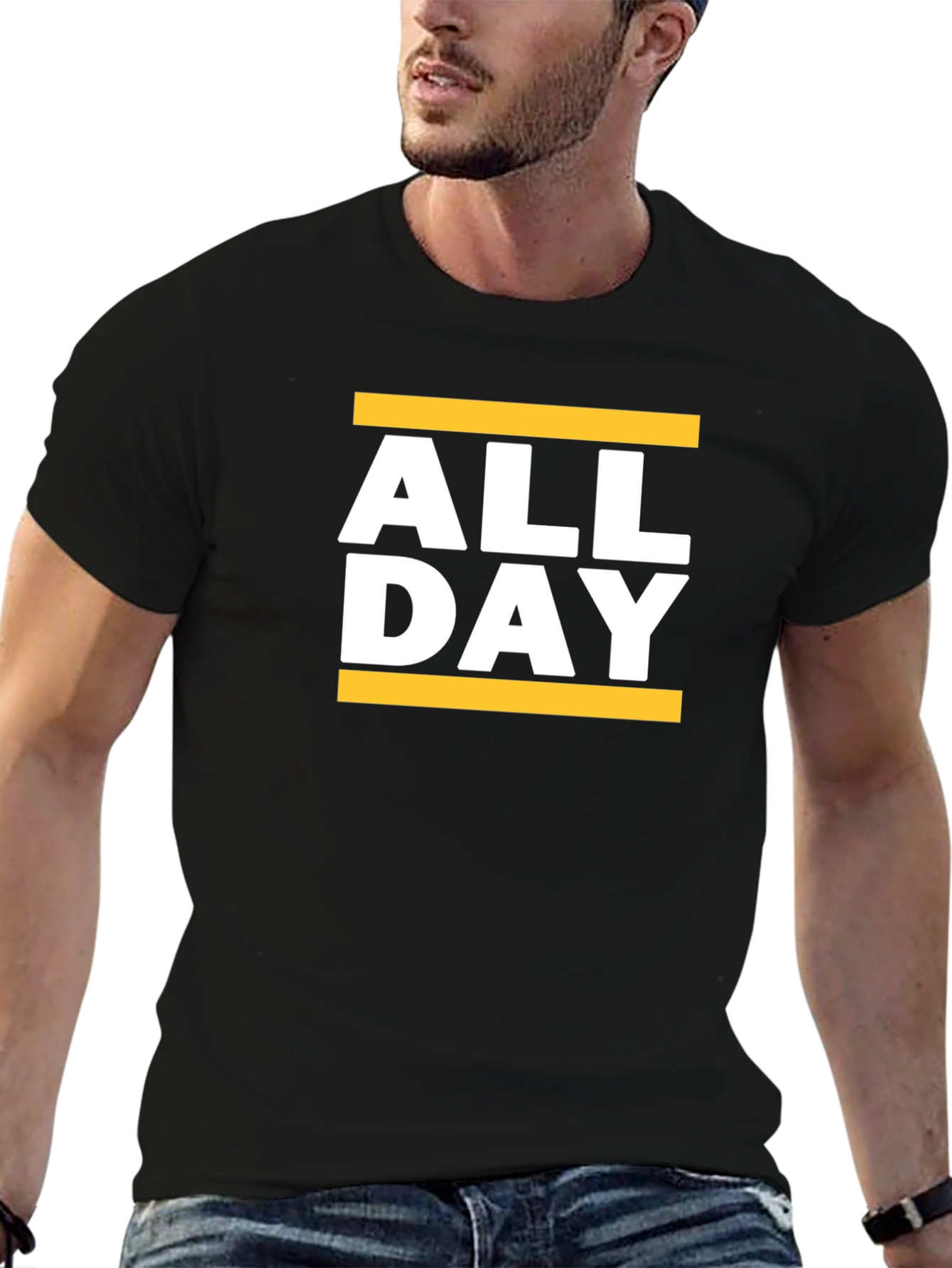 All Day Graphic Tee - Black Casual T-Shirt