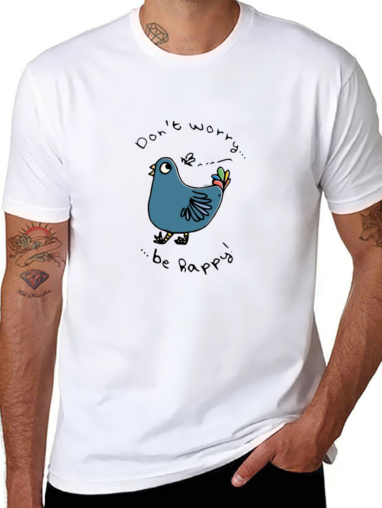 Dont Worry Be Happy T-Shirt Bird Graphic