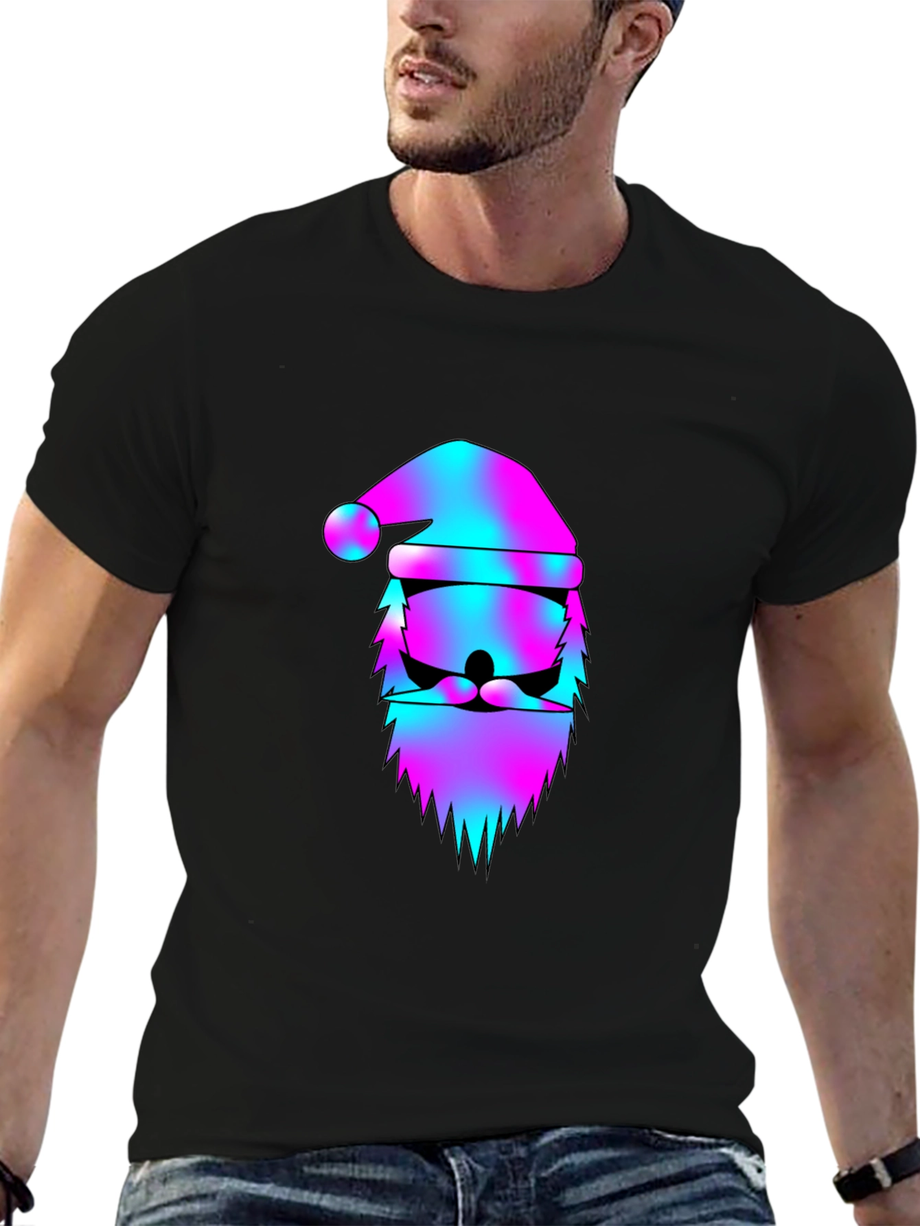 Vaporwave Santa Claus Graphic Tee