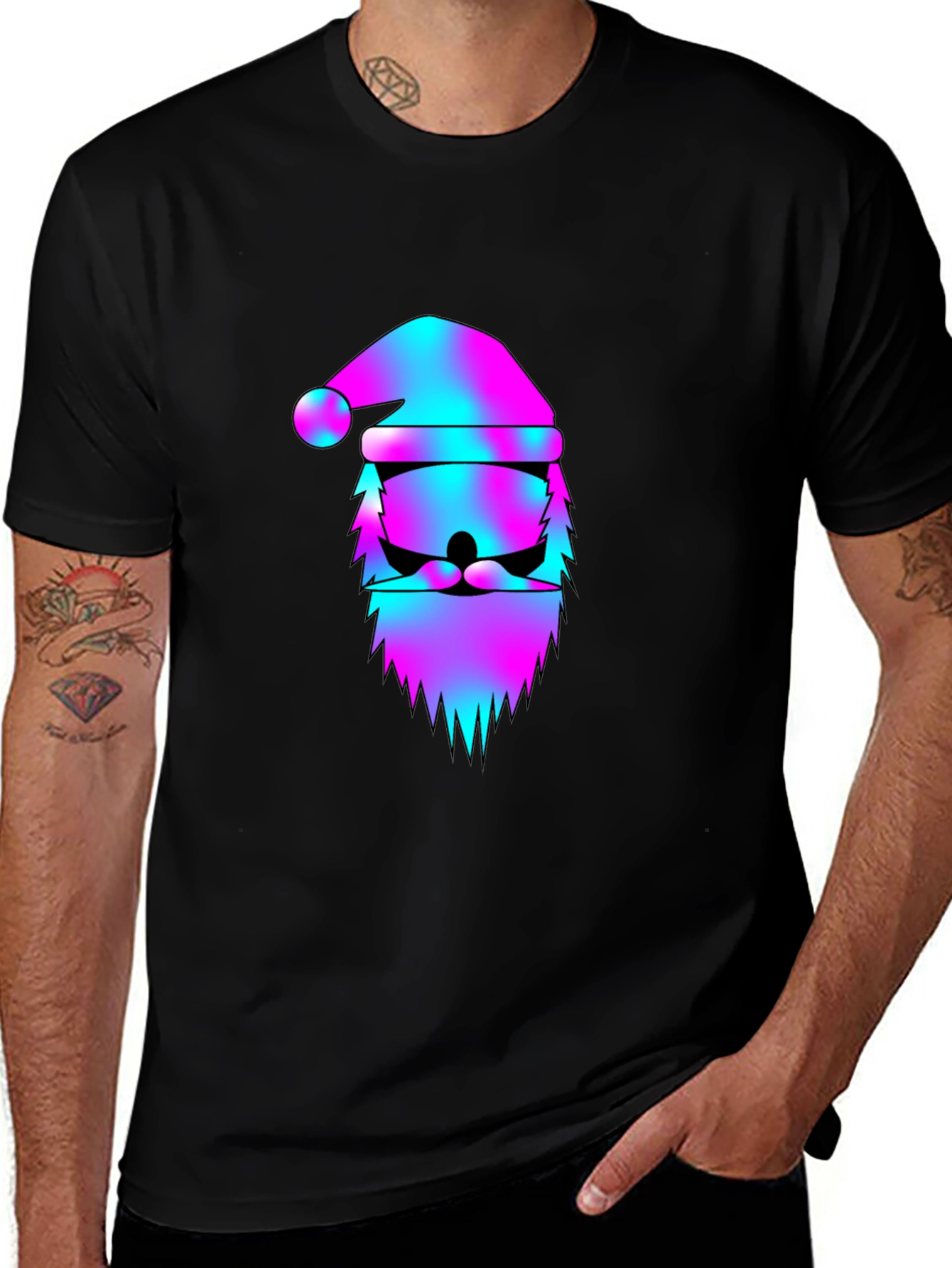 Vaporwave Santa Claus Graphic Tee