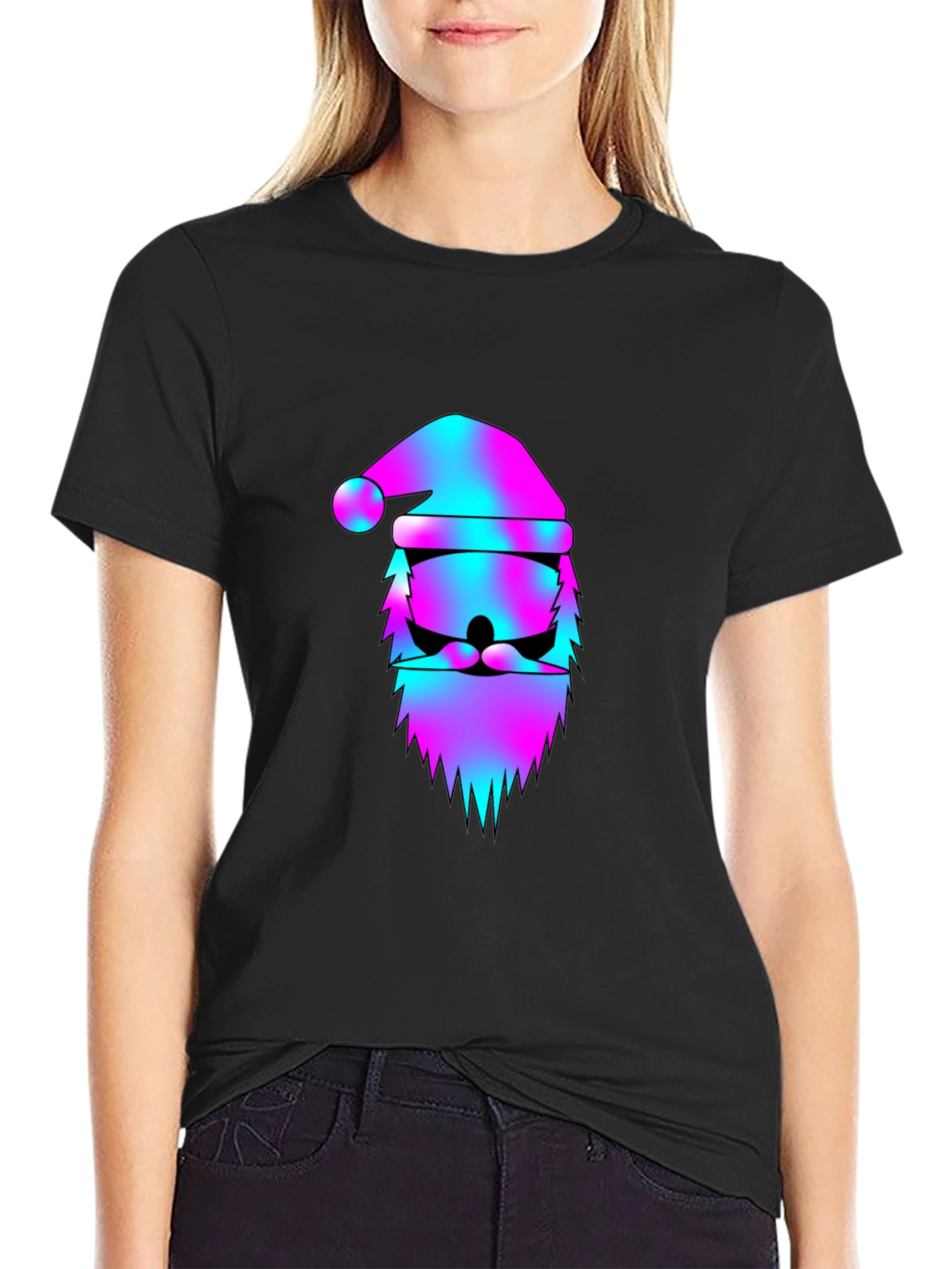 Vaporwave Santa Claus Graphic Tee