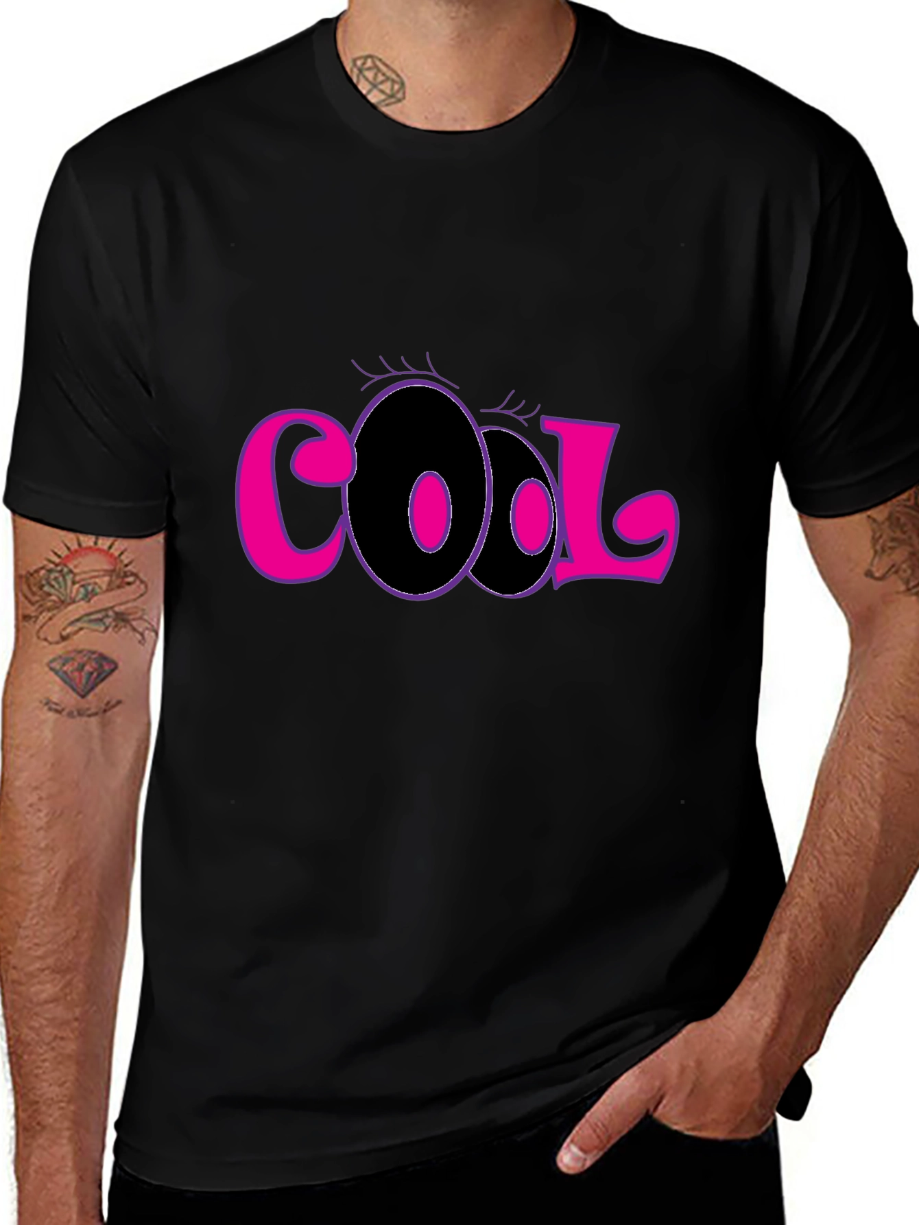 Cool Graphic Tee - Stylish Black Cotton T-Shirt