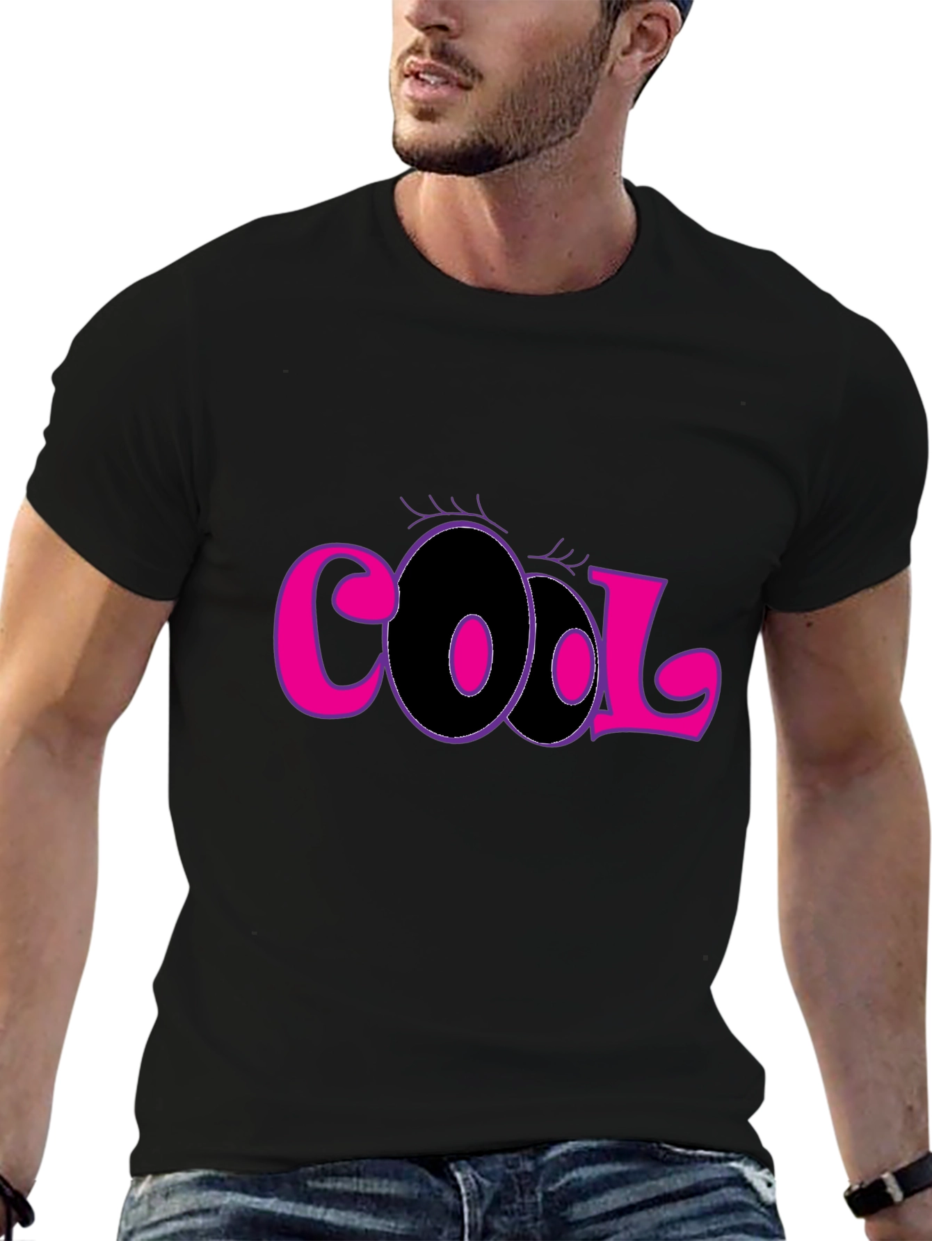 Cool Graphic Tee - Stylish Black Cotton T-Shirt