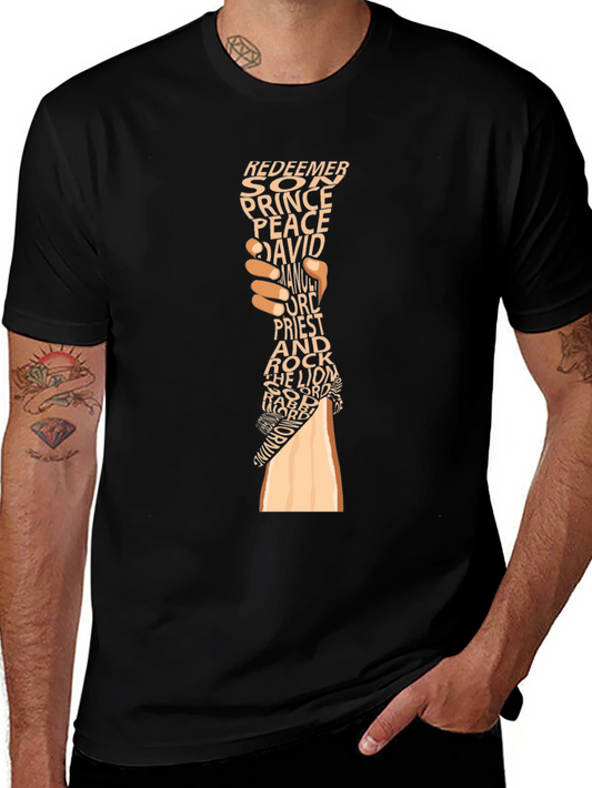 Religious Word Art Graphic Tee - Black