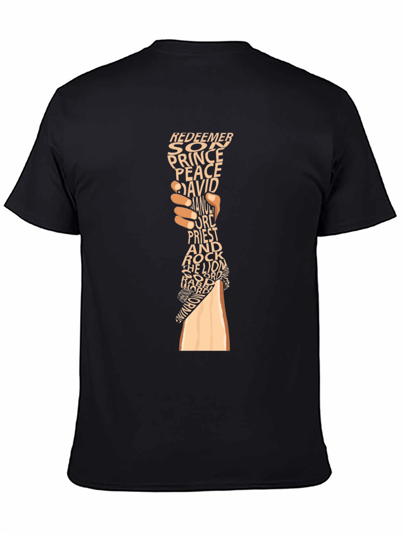 Religious Word Art Graphic Tee - Black