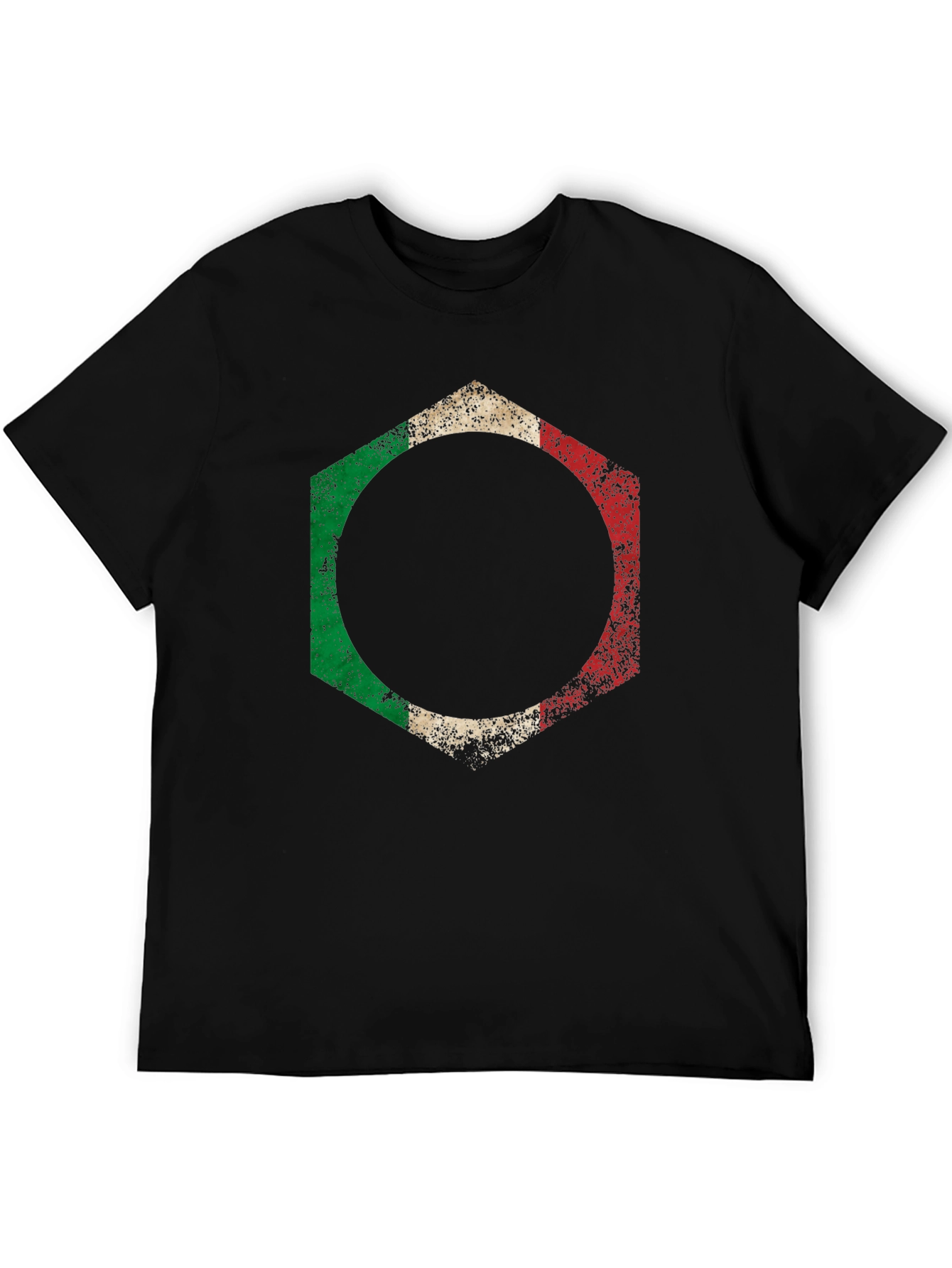Italian Flag Hexagon Graphic T-Shirt