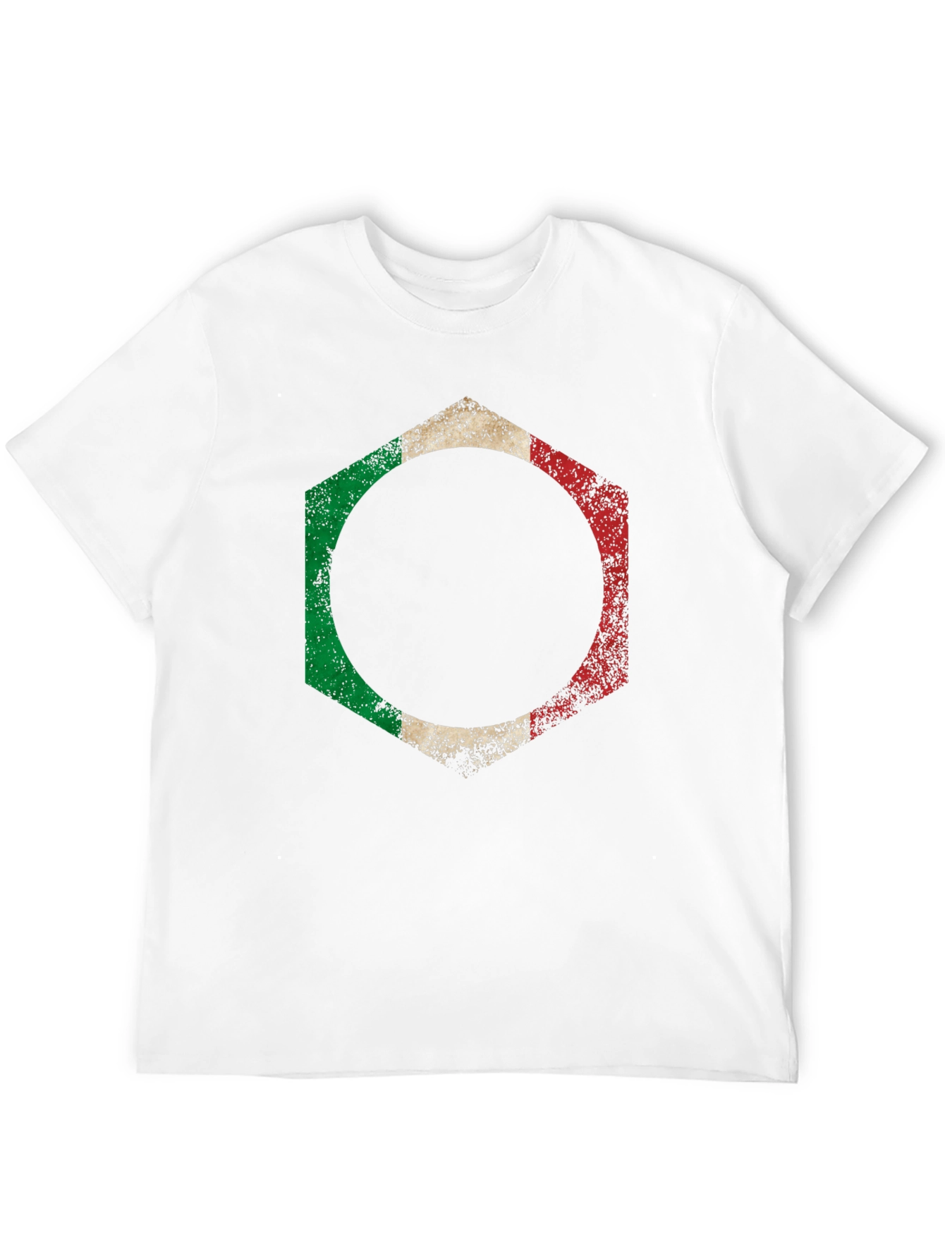Italian Flag Hexagon Graphic T-Shirt