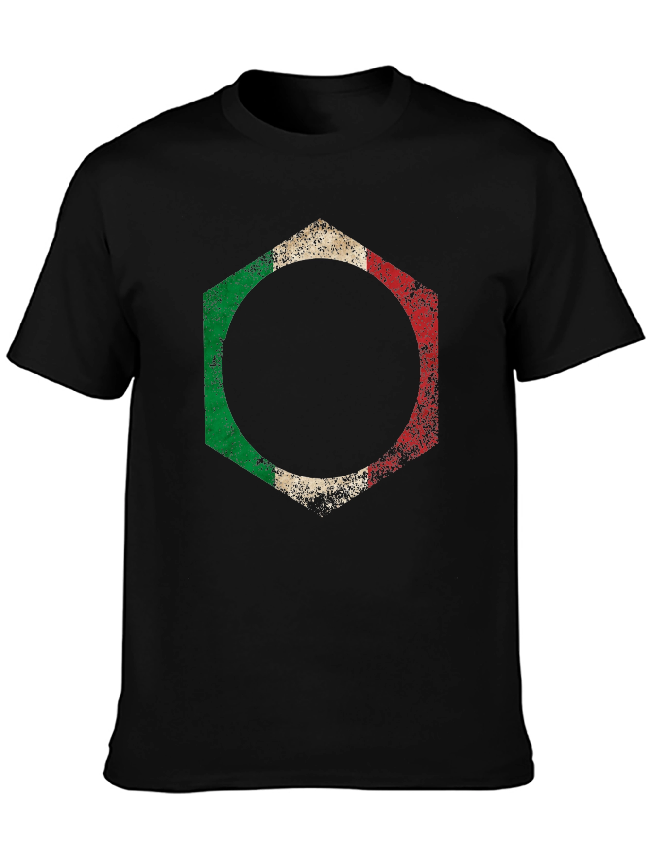 Italian Flag Hexagon Graphic T-Shirt