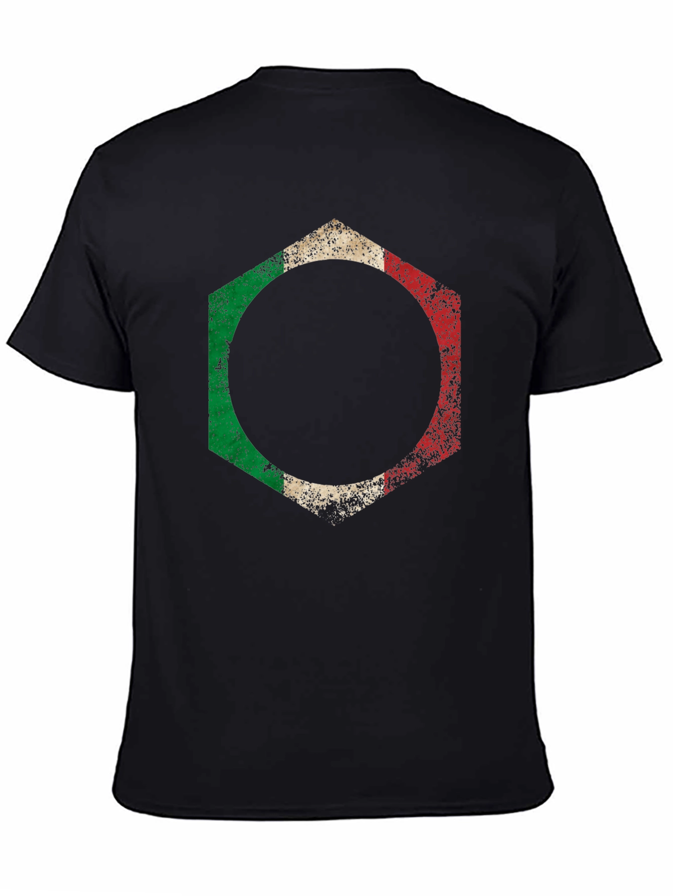 Italian Flag Hexagon Graphic T-Shirt