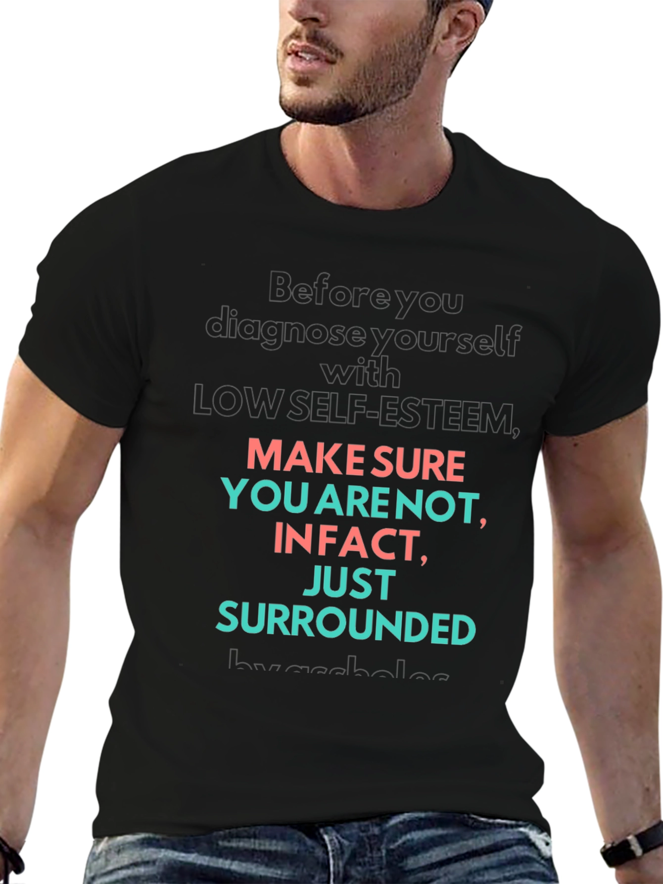 Self-Esteem Graphic Tee - Black T-Shirt