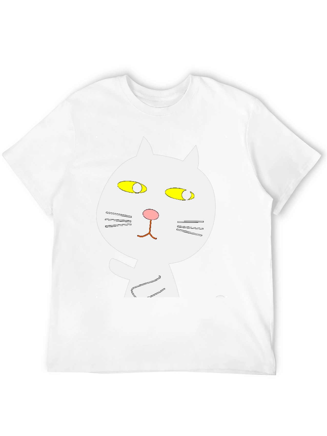 Black T-Shirt with Whimsical Cat Graphic
