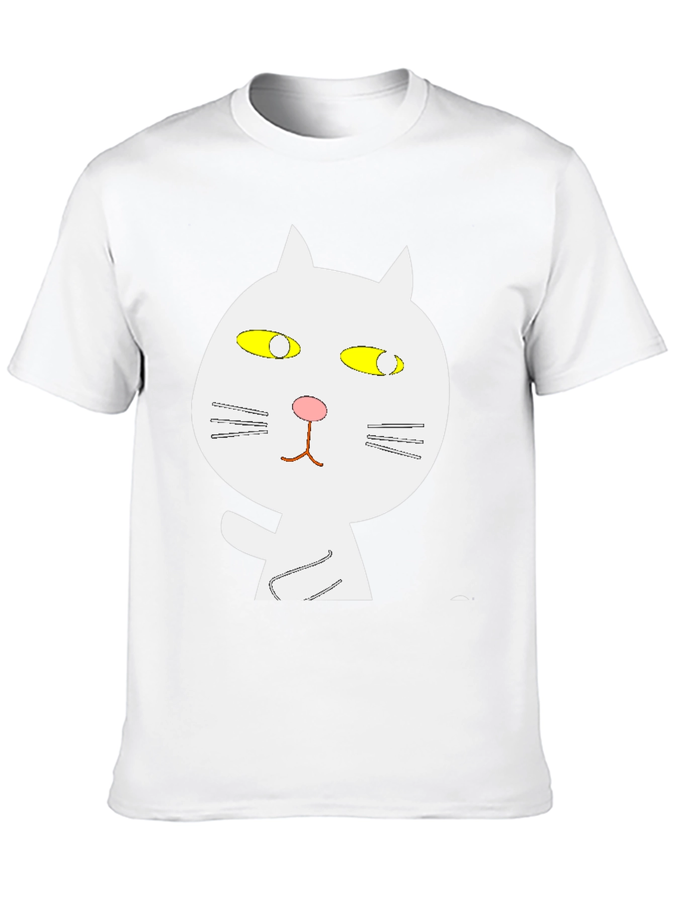 Black T-Shirt with Whimsical Cat Graphic