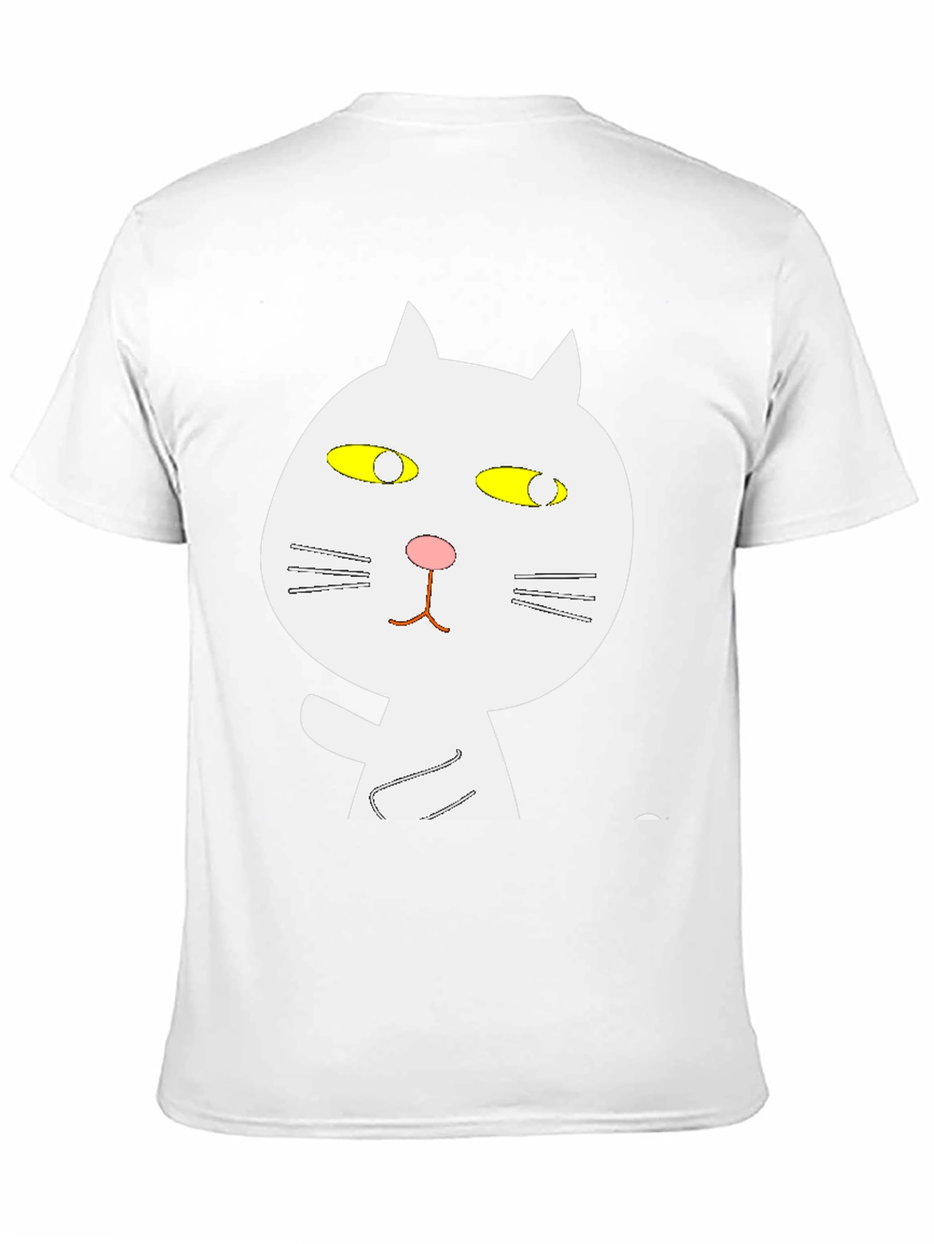 Black T-Shirt with Whimsical Cat Graphic