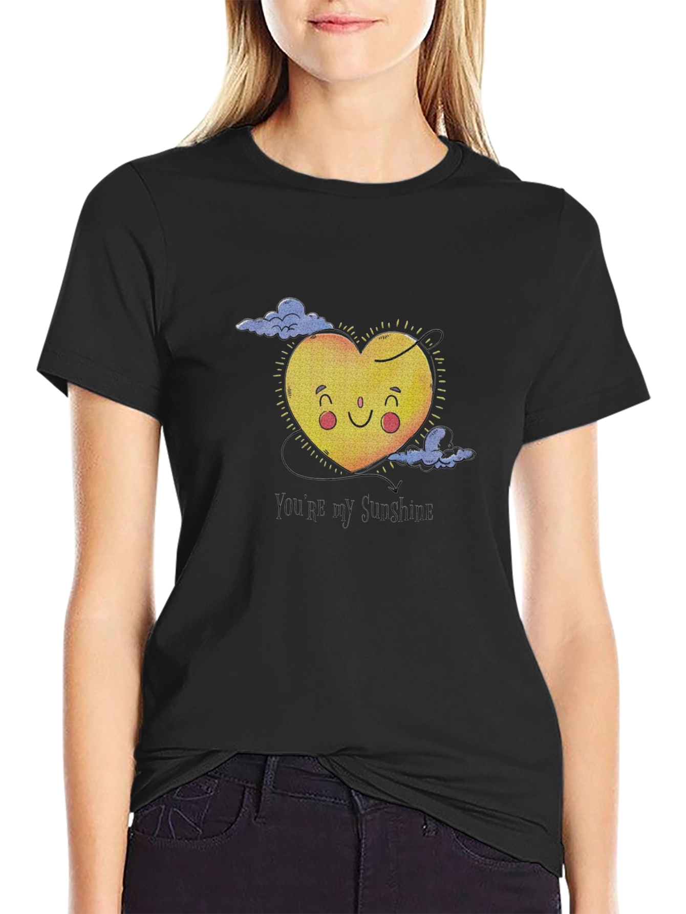 Sunshine Heart Graphic T-Shirt - Black