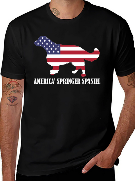 American Springer Spaniel Flag Graphic T-Shirt