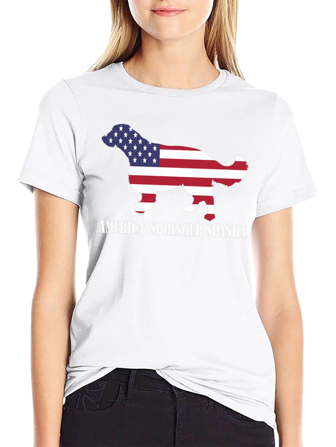 American Springer Spaniel Flag Graphic T-Shirt