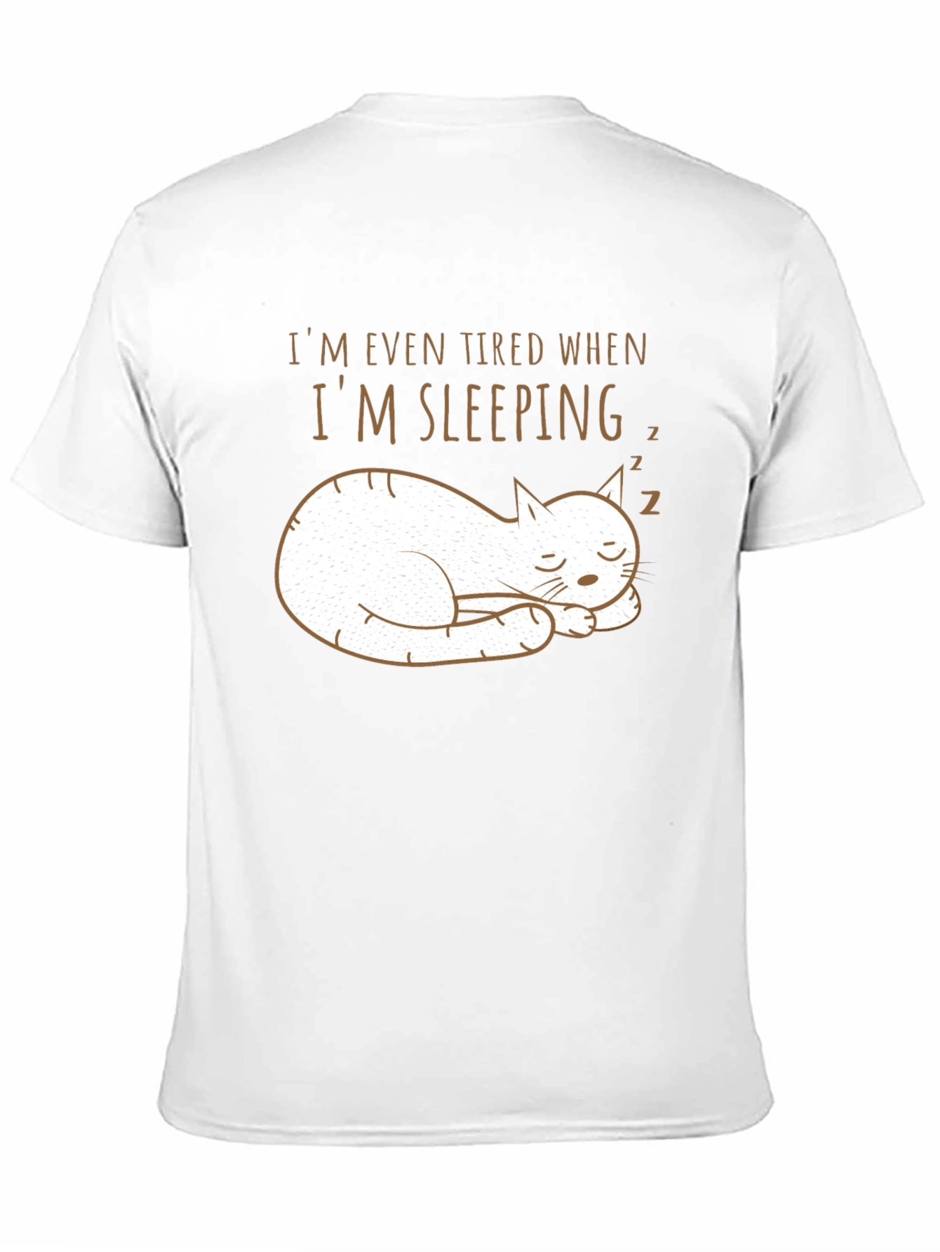 Funny Sleeping Cat T-Shirt - Even Tired When Sleeping!