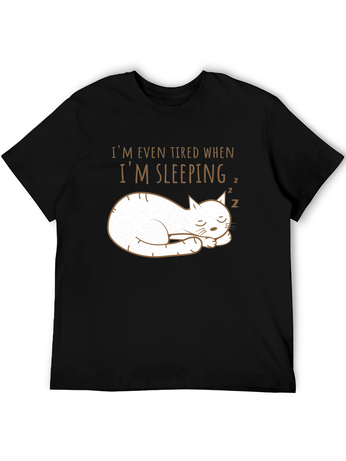 Funny Sleeping Cat T-Shirt - Even Tired When Sleeping!