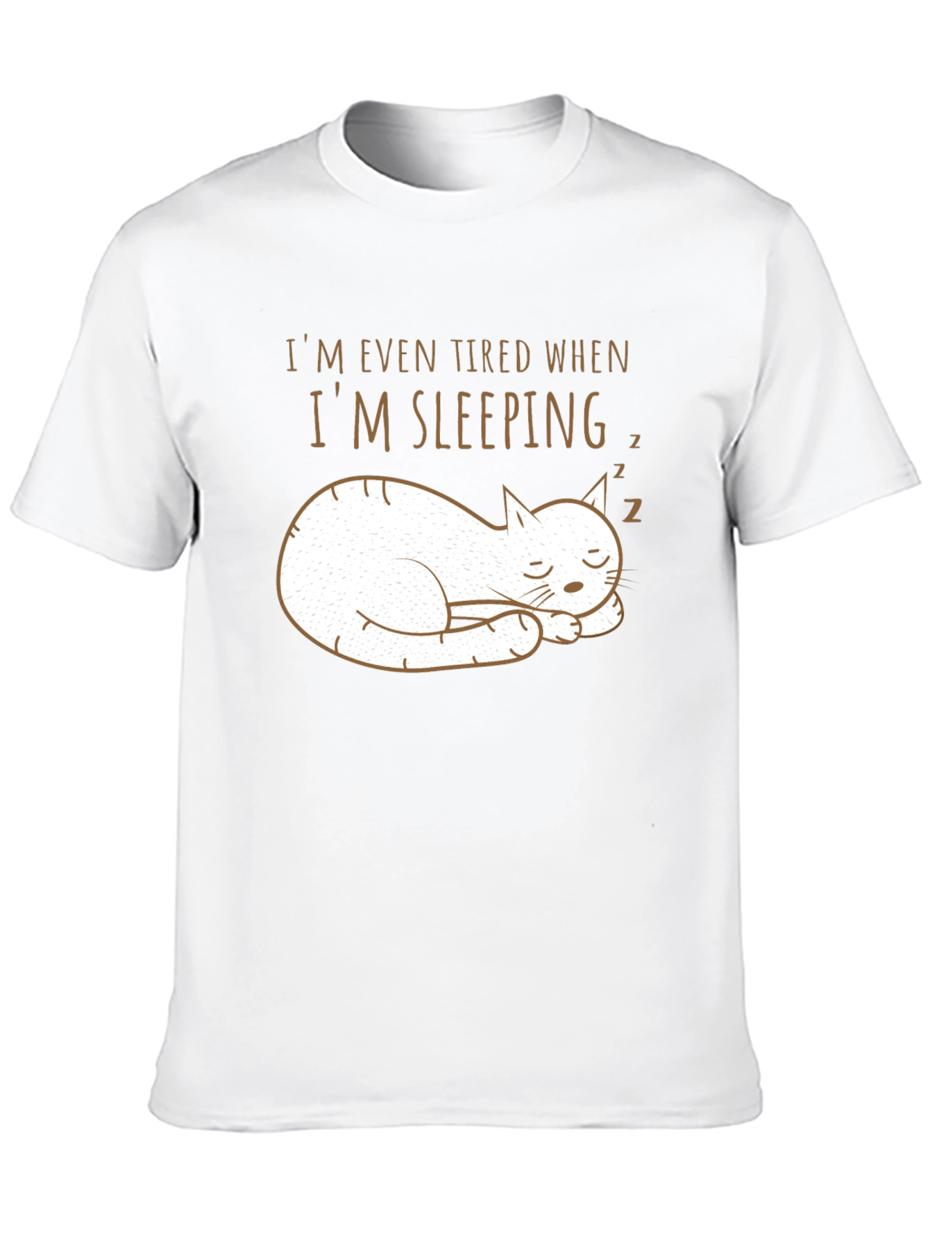 Funny Sleeping Cat T-Shirt - Even Tired When Sleeping!